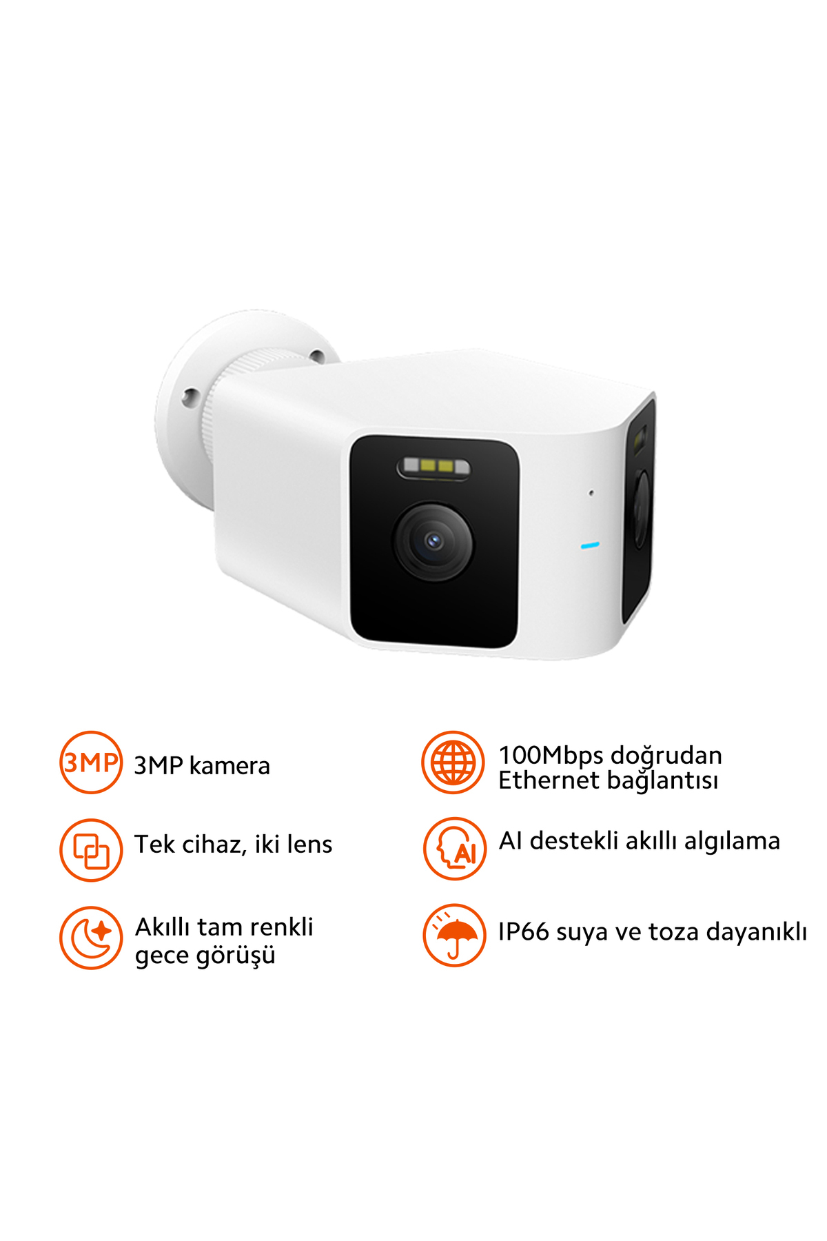 Outdoor Camera CW100 Dual Smart Security Camera, Dual Lens, IP66 (Xiaomi Turkey Guaranteed)