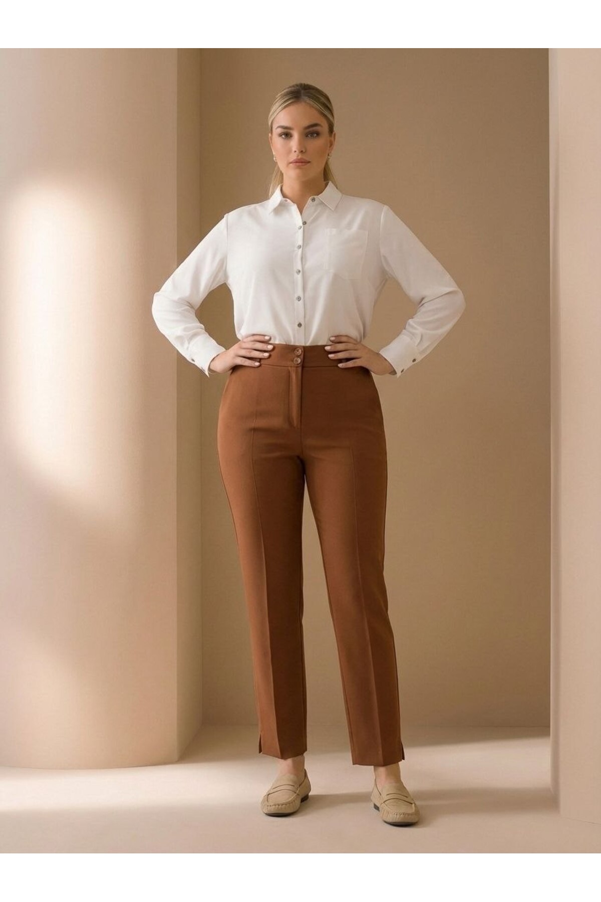 Hanezza  Şıklığı Ve Rahatlığı Bir Arada Sunan Büyük Beden Pantolon - Görsel 3