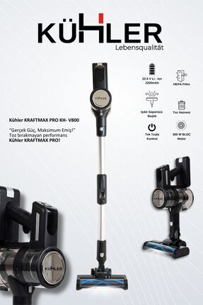 kühler Kraftmax Pro KH-V800 Kablosuz Turbo Fırçalı Katlanır Esnek Boru Teknol...