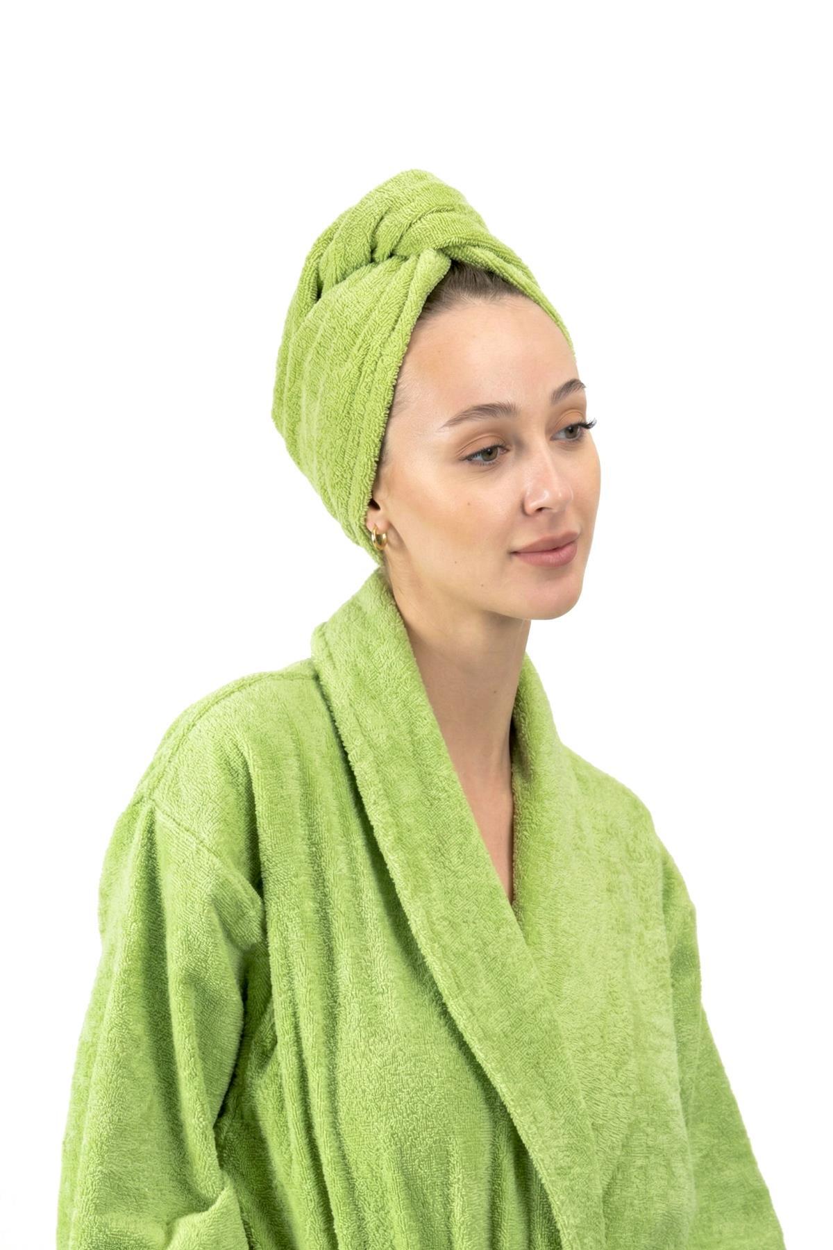 CottonVerse Buttoned 100% Cotton Hair Drying Cap