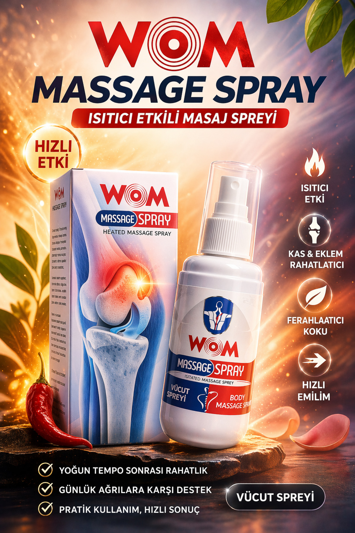 Wom DENTAL Vicks Etkili,,At Kestanesi Eklem Ağrıları Için Masaj