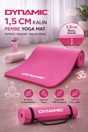 Dynamic Nbr 1,5 Cm  Deluxe Foam Pilates Minderi & Yoga Mat-fuşya
