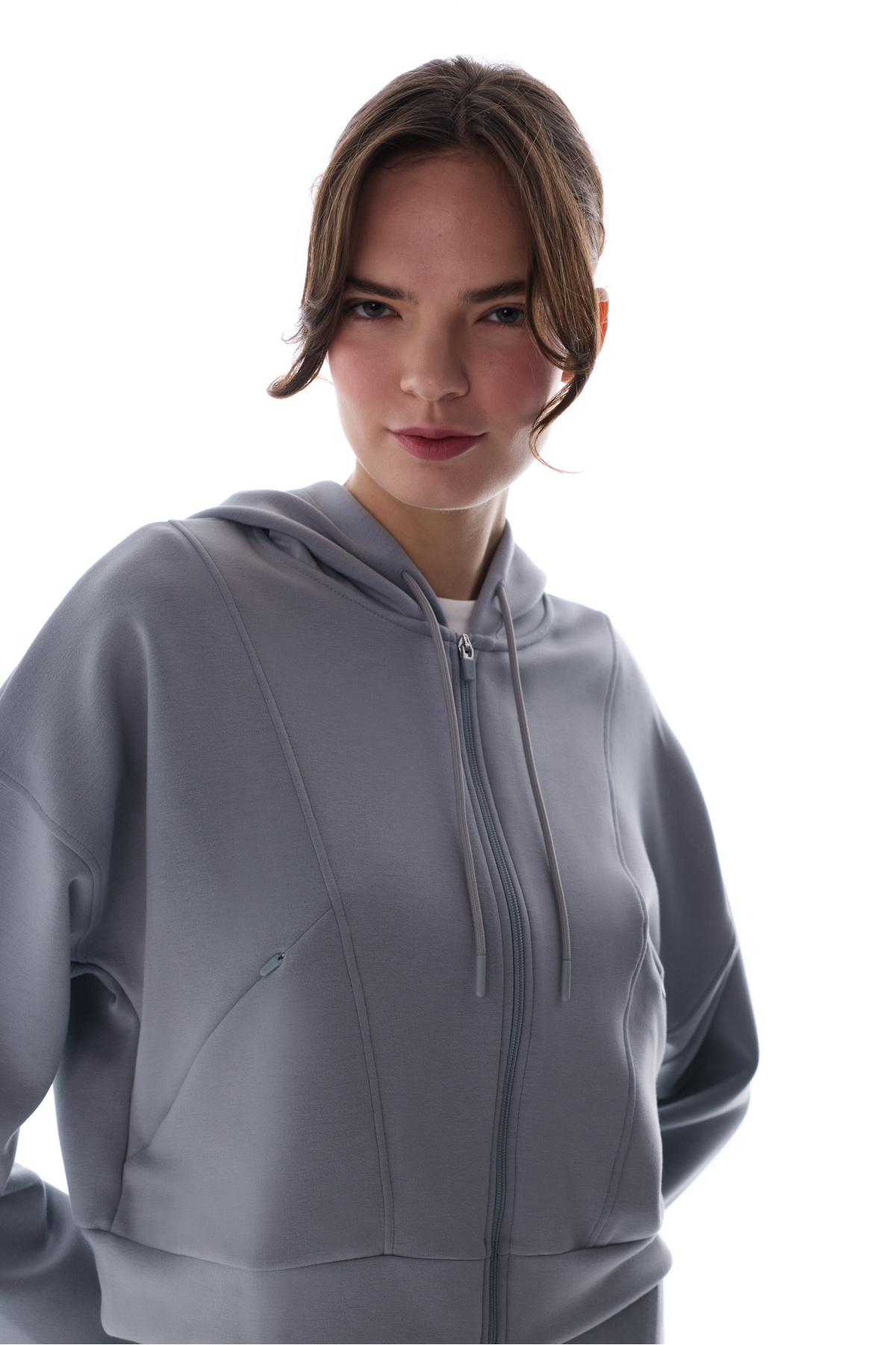 Penti  Gri Silky Feel Fermuarlı Hoodie - Görsel 2