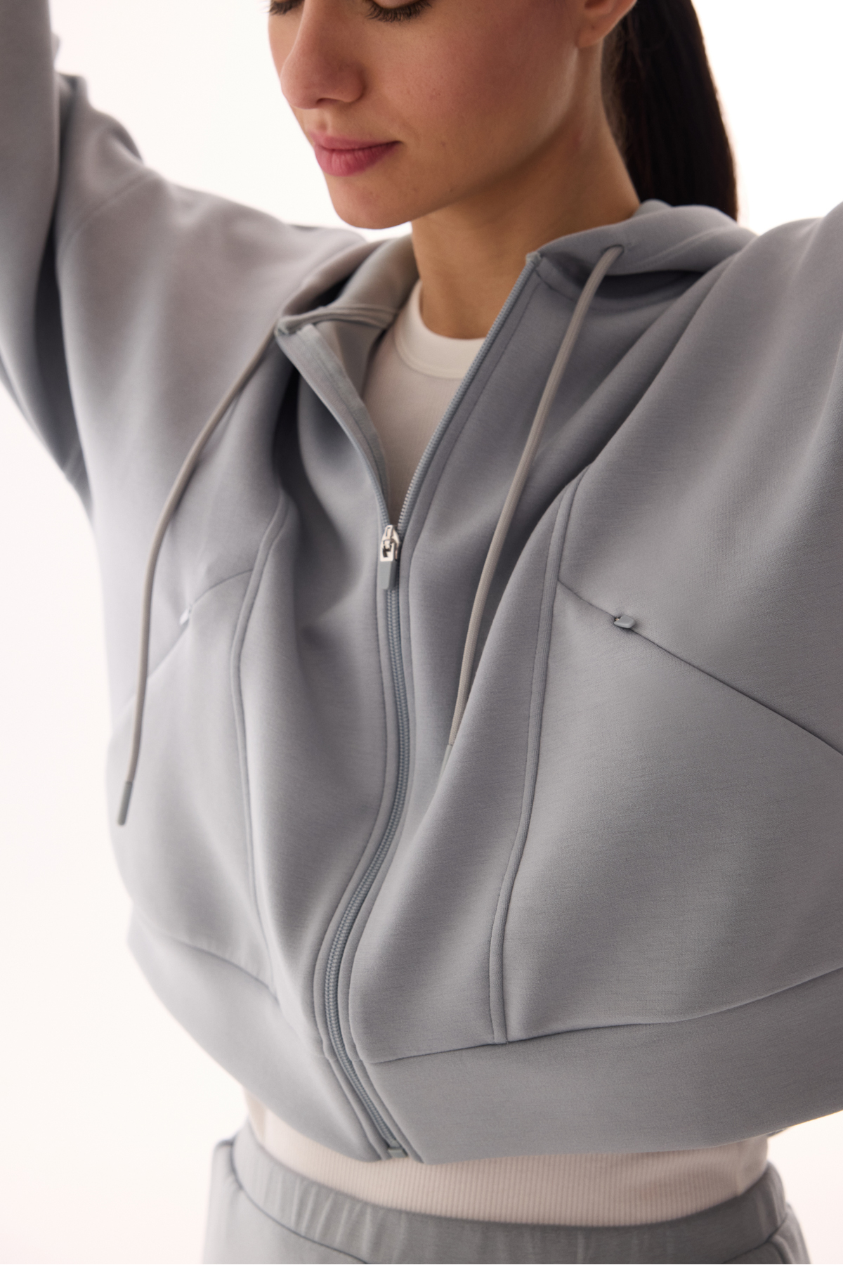 Penti  Gri Silky Feel Fermuarlı Hoodie - Görsel 5