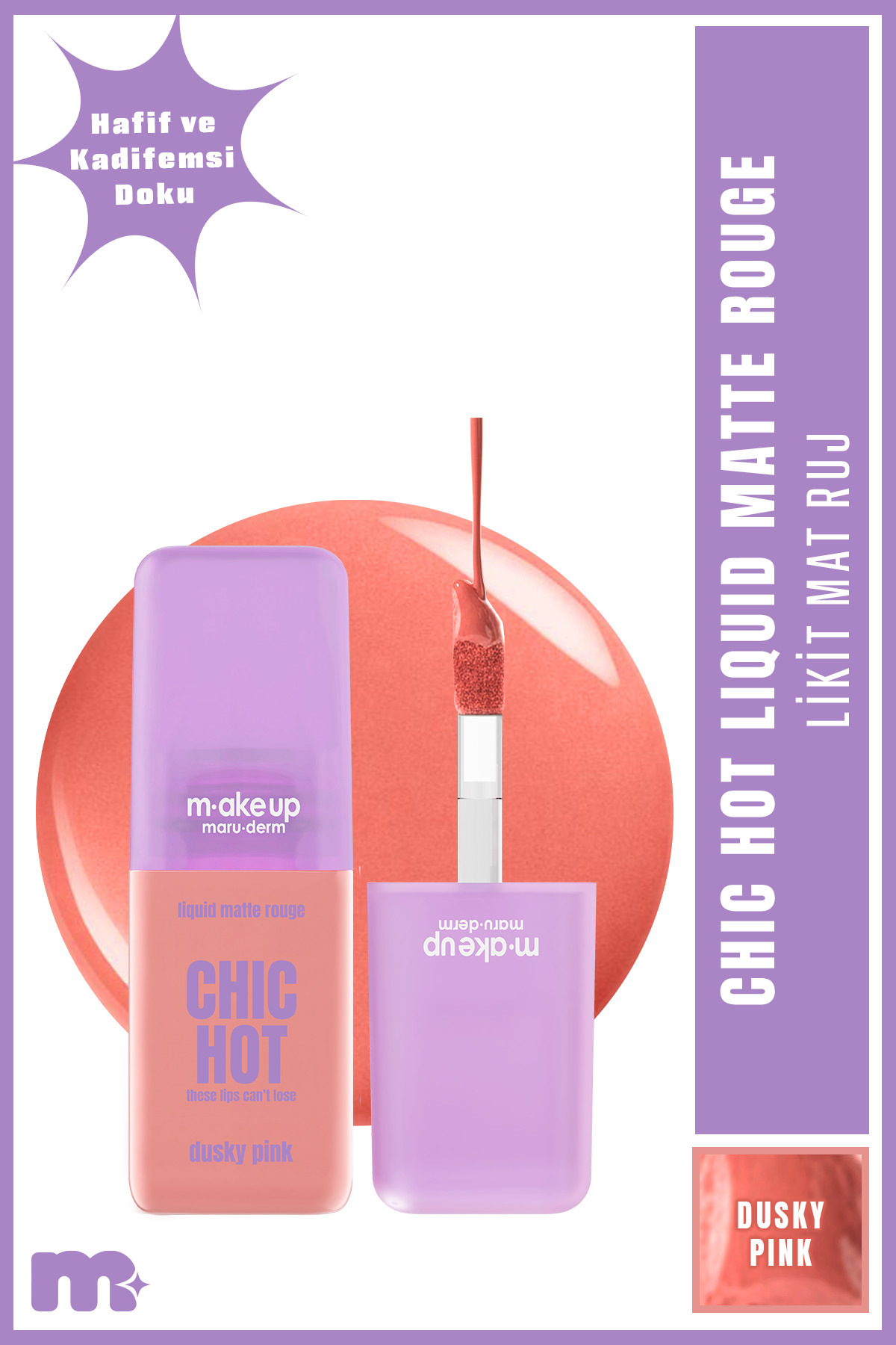 Maru.Derm make up maruderm Kadifemsi Mat Likit Ruj – Liquid Matte Rouge Dusky Pink