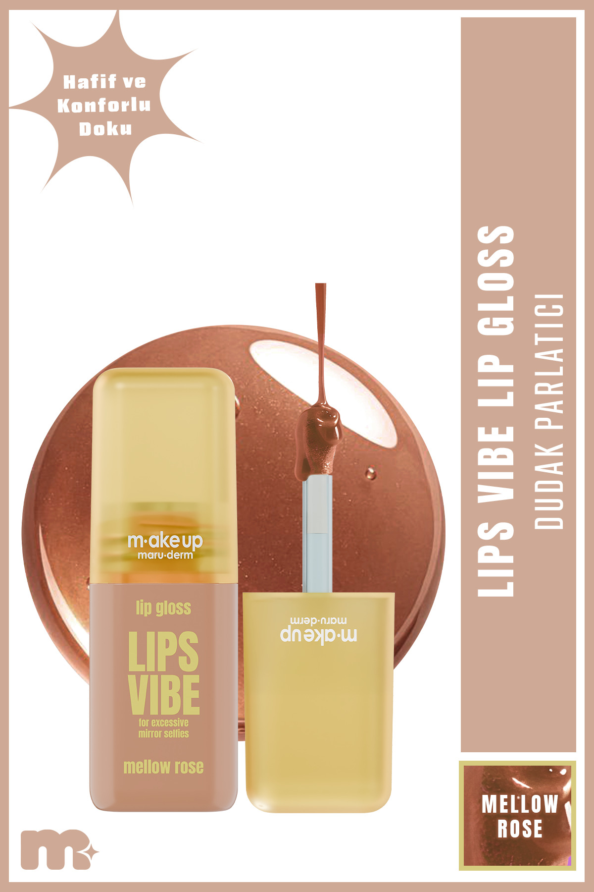 Maru.Derm make up maruderm Besleyici ve Nemlendirici Dudak Parlatıcısı – Lip Gloss Mellow Rose