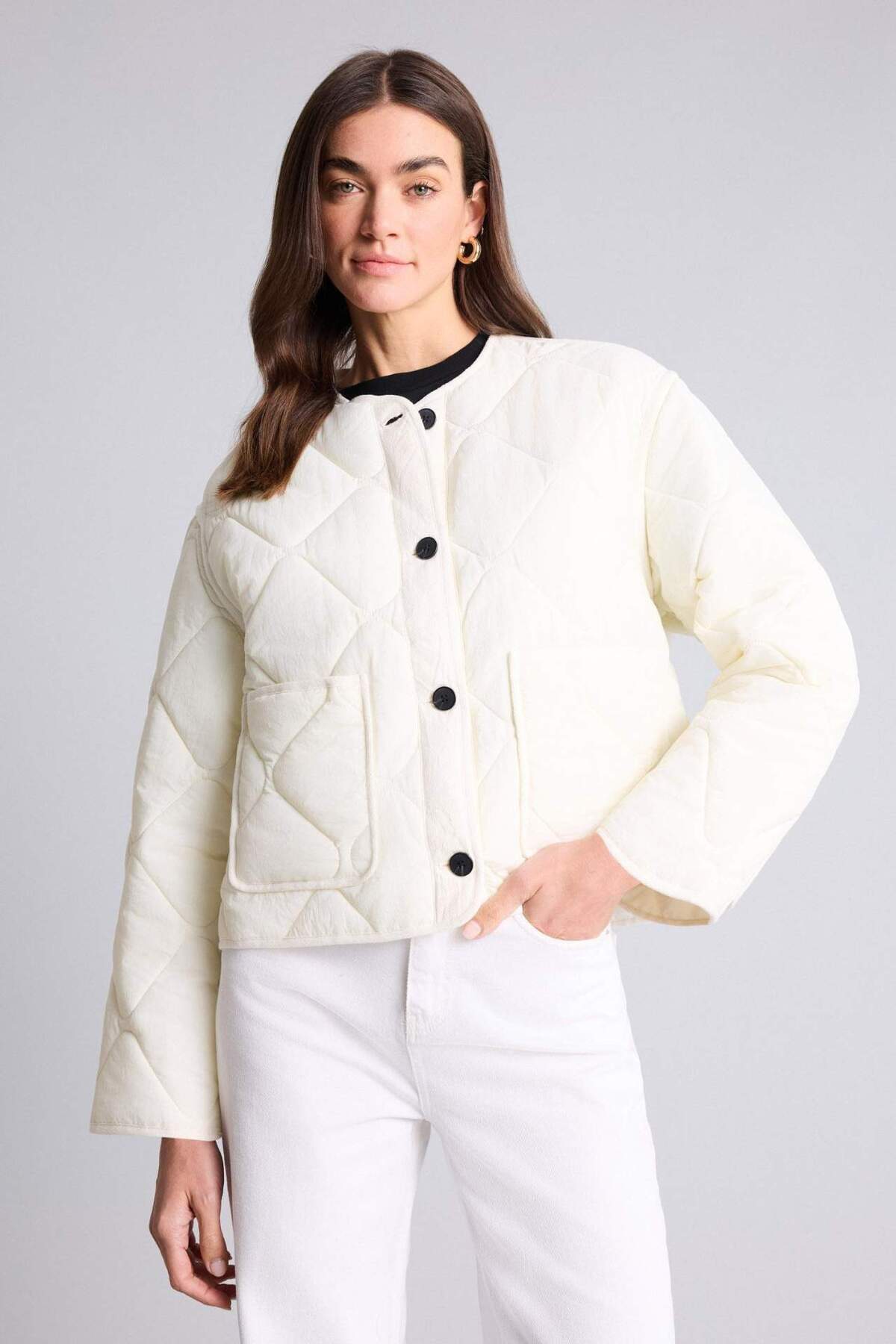 Defacto  Oversıze Kapitoneli Mont H2080AX26SP - Görsel 6