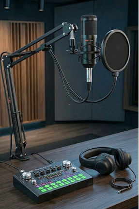 Lastvoice Bm800 Live Plus Head Plus Set Efektli Ses Kartı Mikrofon Kulaklık S...