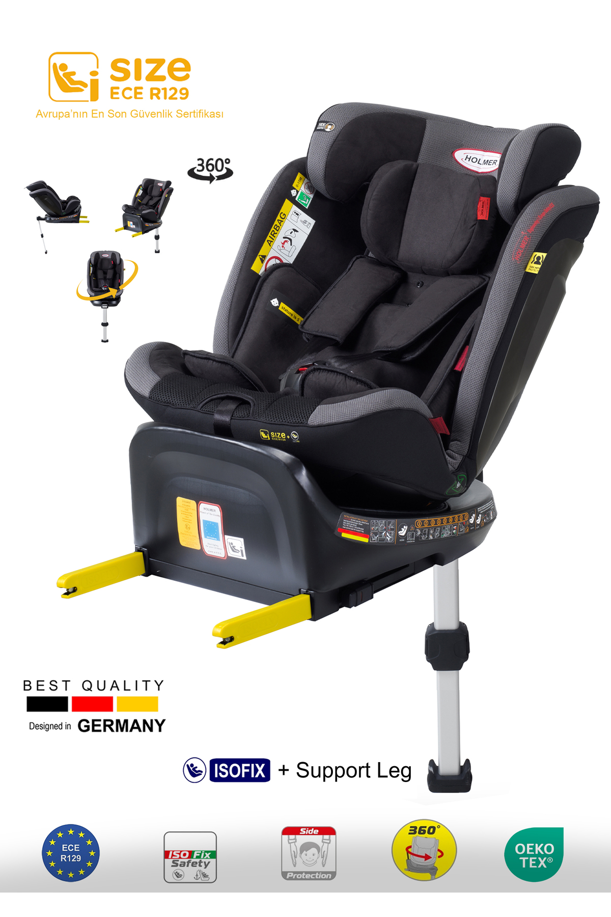 Holmer Aero 3d Legfix I-size (360° DÖNEBİLİR) 0-36kg /sps/sıp/latch Isofix Oto Koltuğu