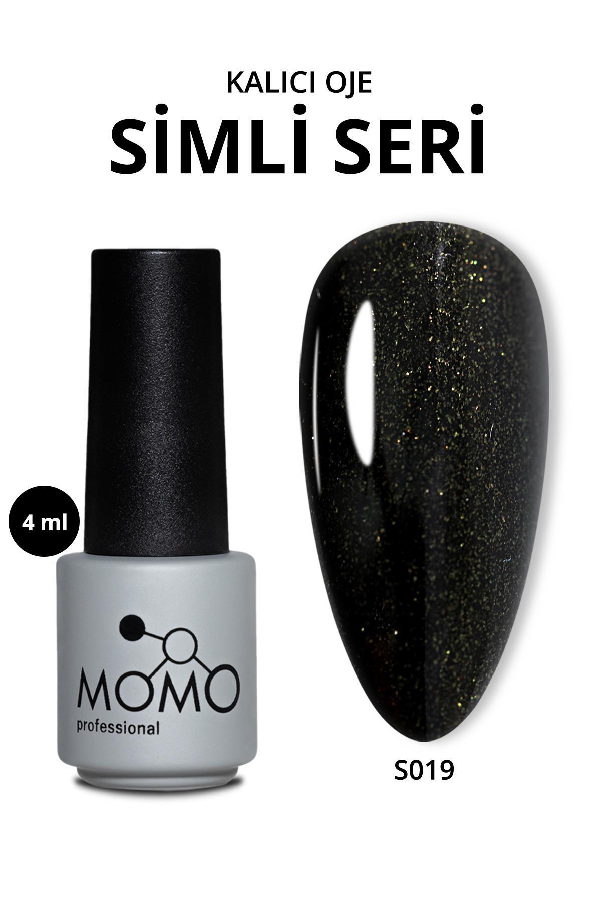 MOMO professional Kalıcı Oje S019, Altın Işıltılı Siyah, 4 ml — مشکی 8860101A01S01S016