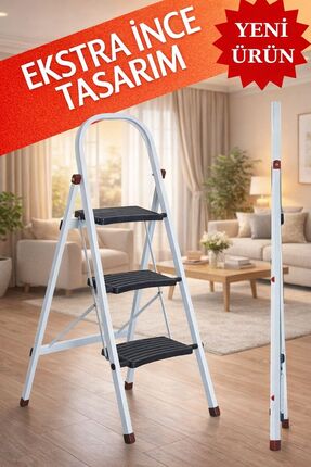 ZE Zigana Ev Gereçleri PREMİUM 3 BASAMAKLI ÖZEL TASARIM İNCE MERDİVEN