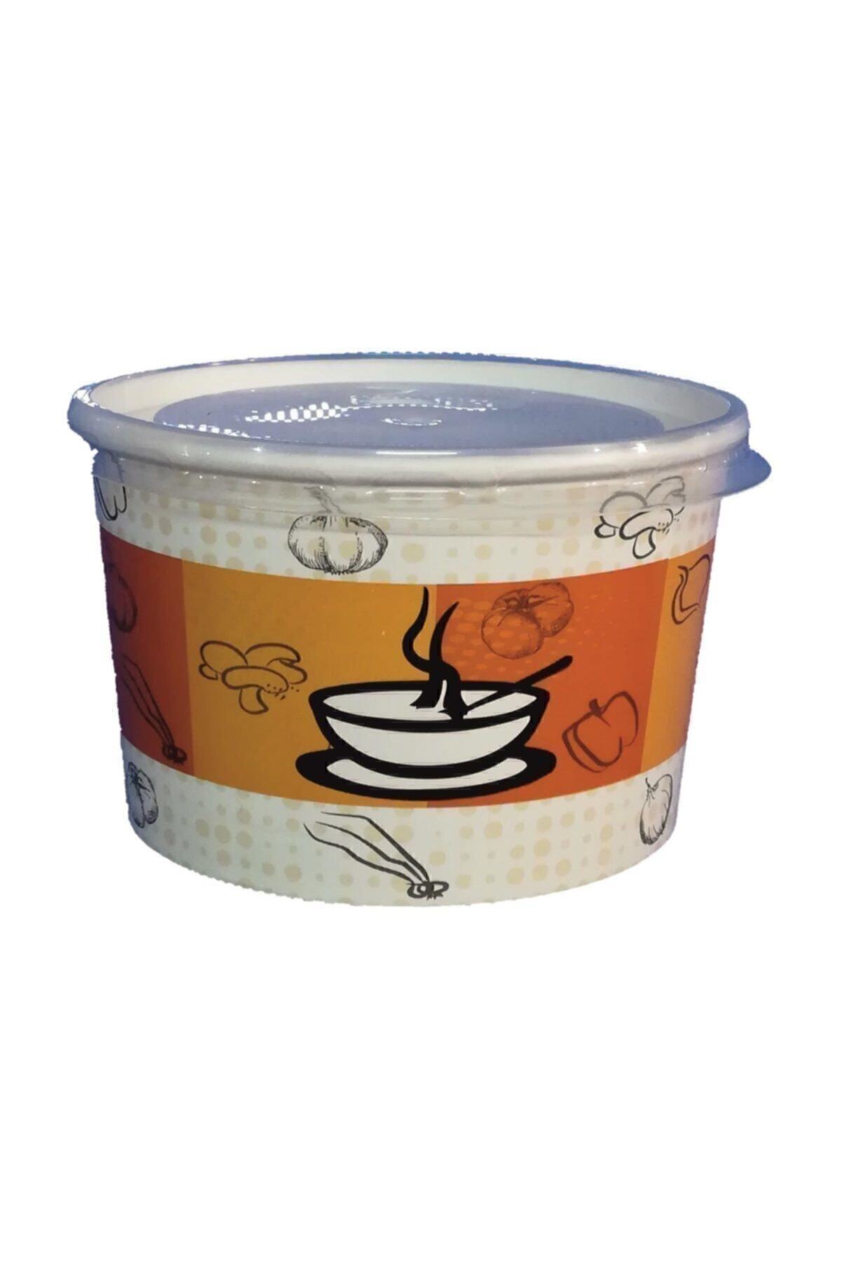 50 Adet Kapaklı Karton Çorba Kasesi 16 Oz — Koksal Pack — Kase