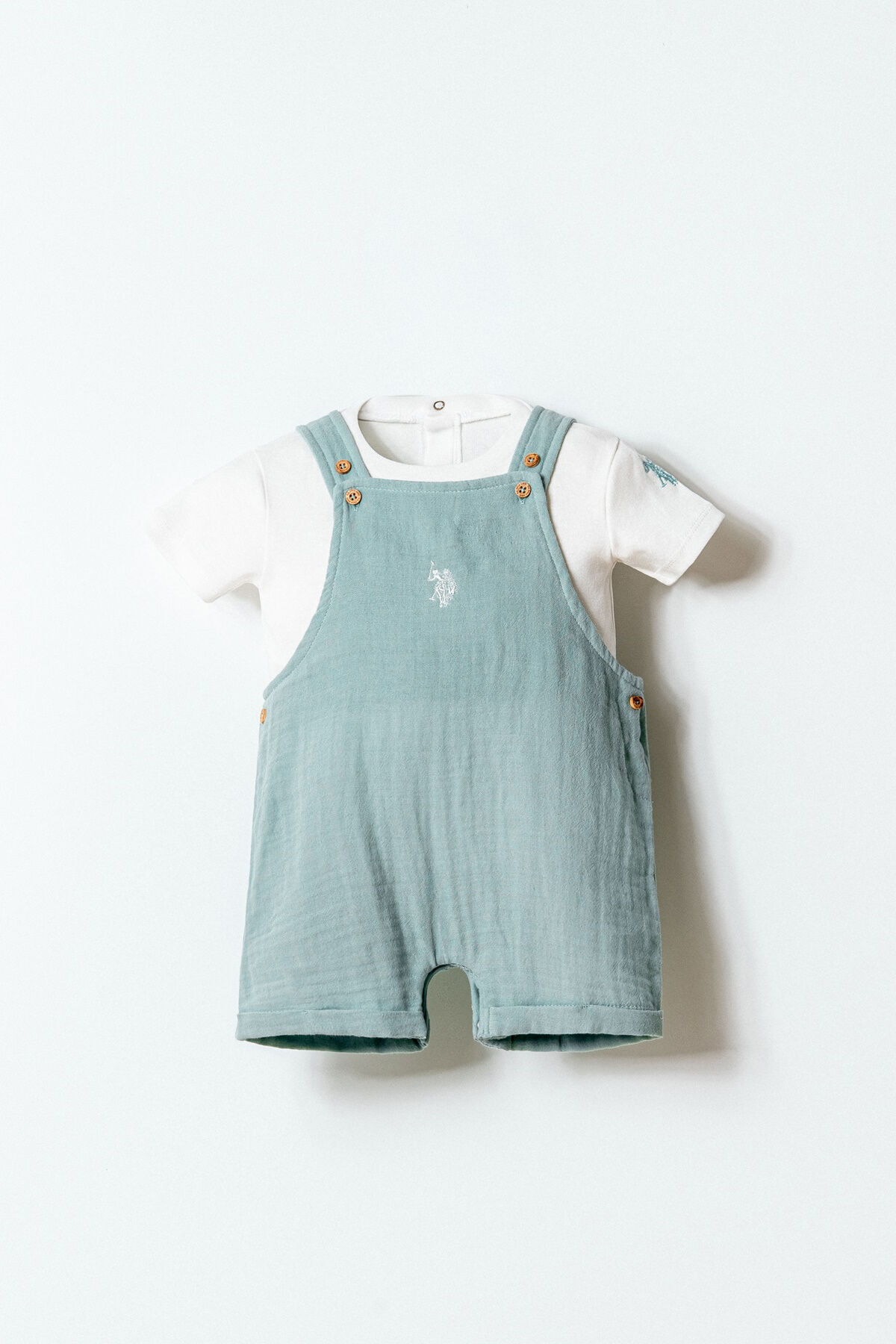 U.S. Polo Assn. Baby Boy Green Shorts Set