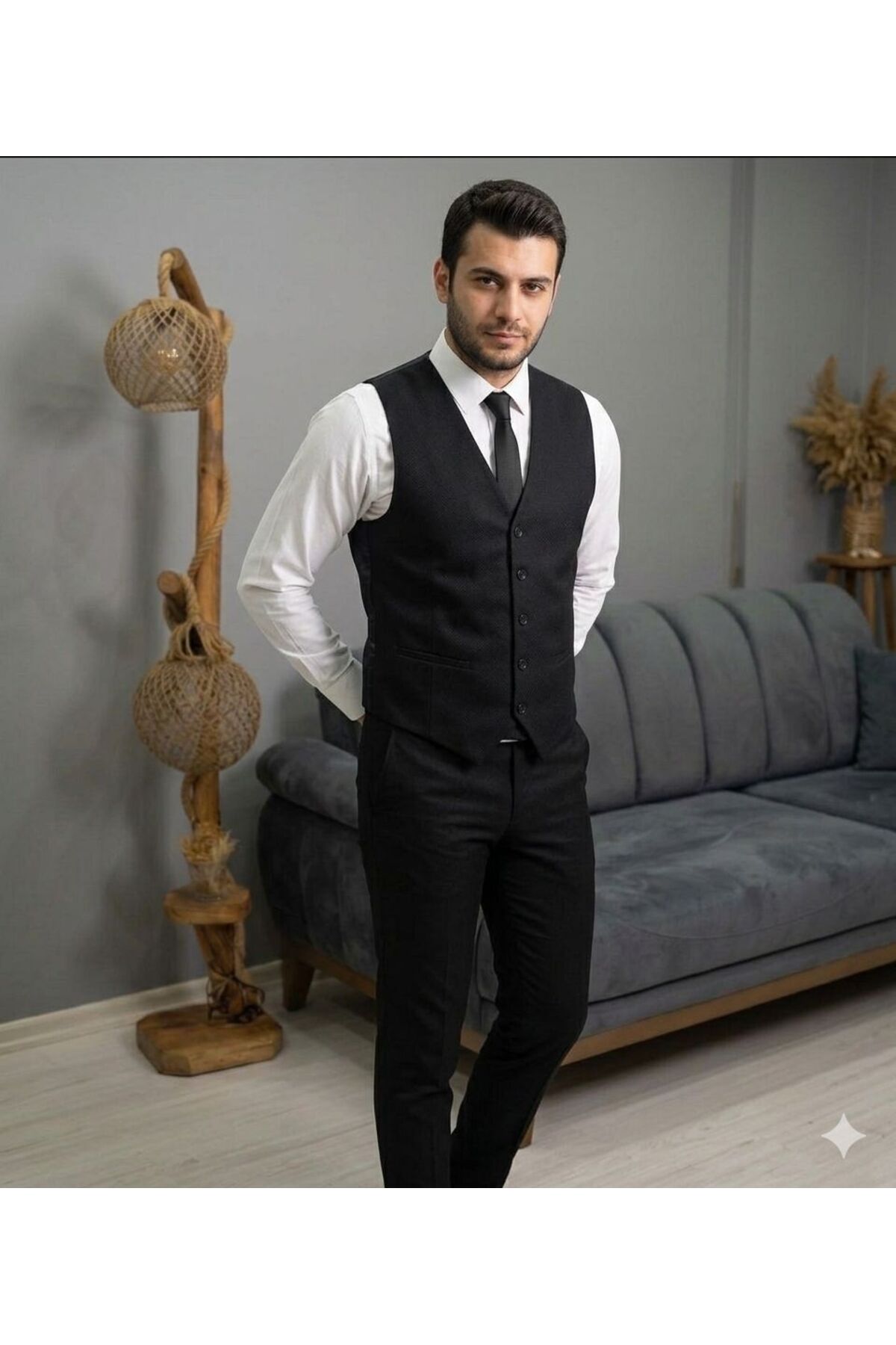 BENESSE Slim Fit Blazer Tek Yelek