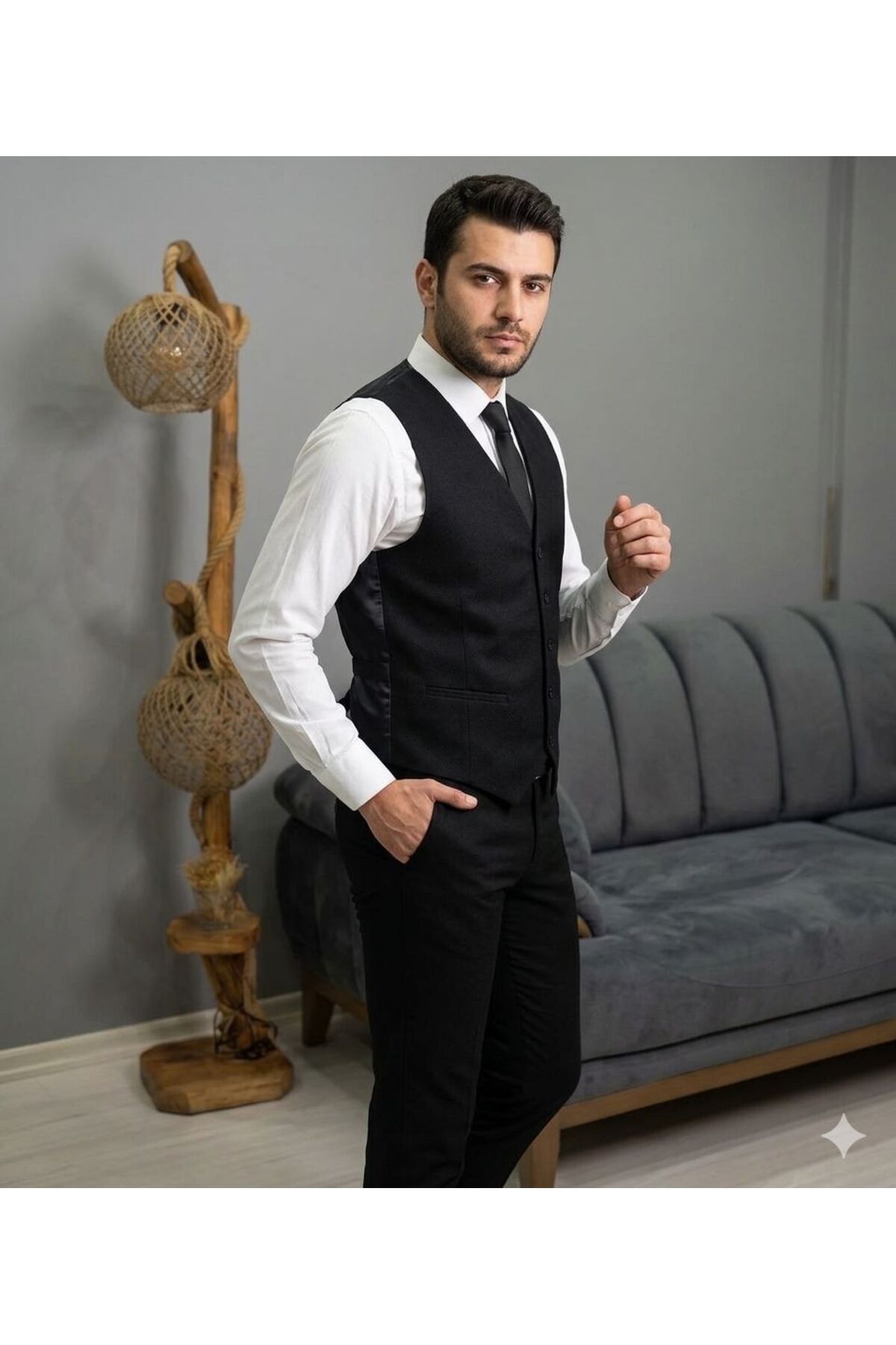 BENESSE Slim Fit Blazer Tek Yelek görsel 2
