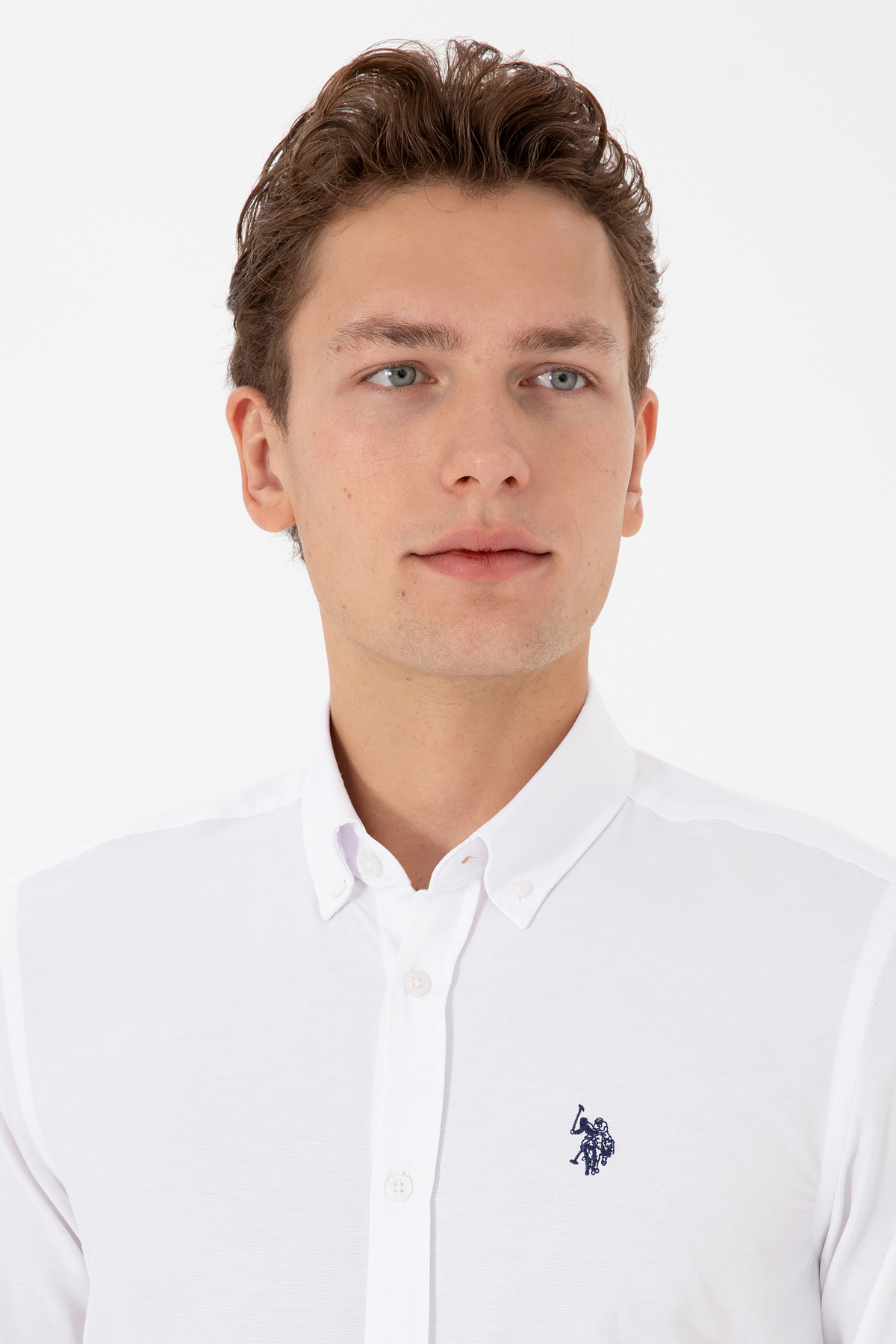 U.S. Polo Assn.  Erkek Beyaz Uzun Kollu Basic Gömlek 50316723-VR013 - Görsel 2