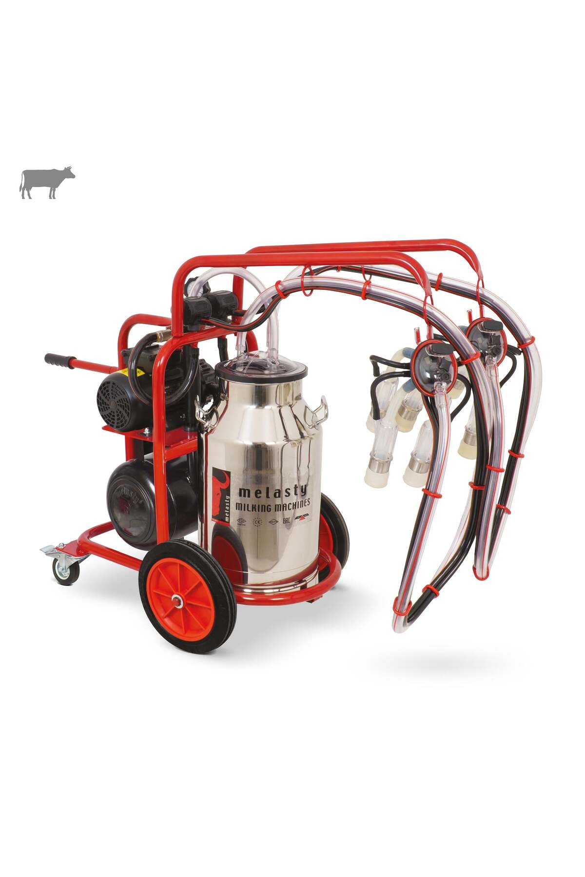 Double Cow Milking Machine (Stainless Knuckle-Silicone) (Oily)