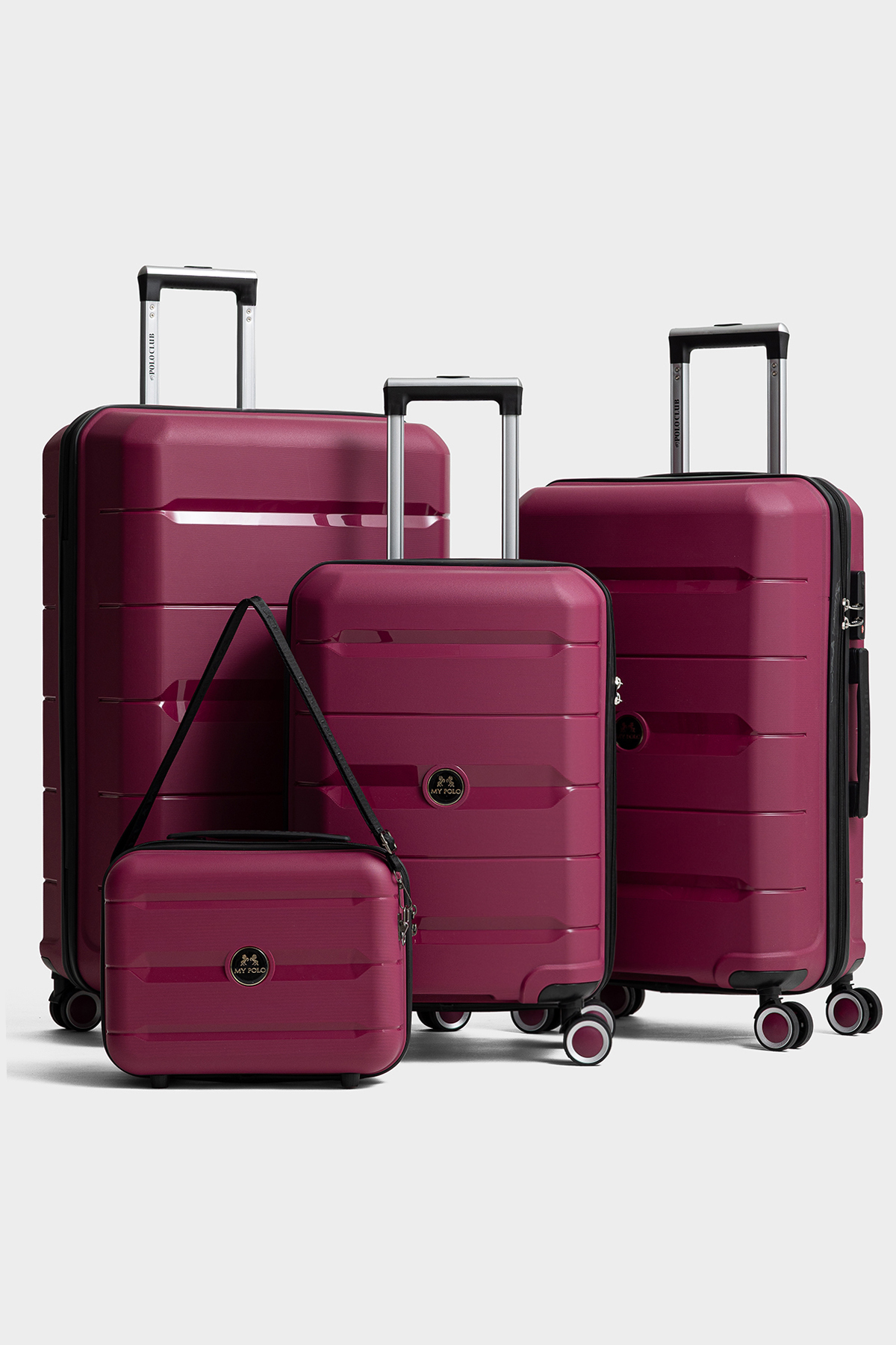 Monaco 4-Piece Set Polypropylene Super Flexible Unbreakable Wheeled Suitcase Travel DAMSON