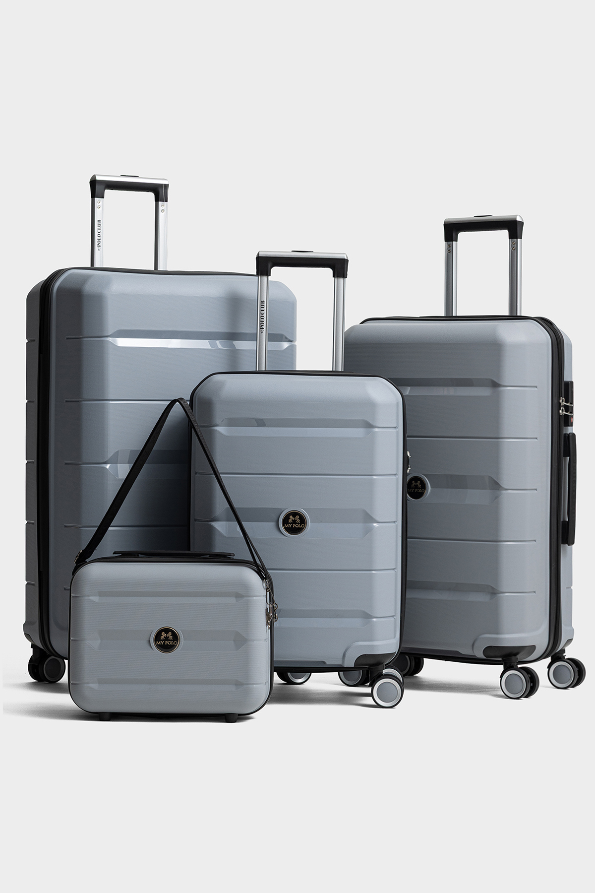 Monaco 4-Piece Set Polypropylene Super Flexible Unbreakable Wheeled Suitcase Travel A.GRI