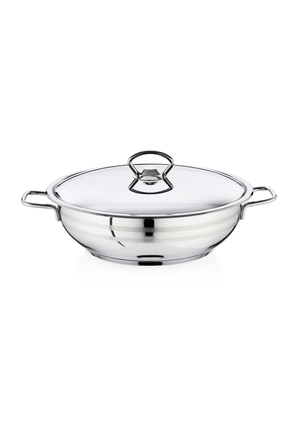 Bestinox 28x8.5 cm Steel Short Pot with Wire Handle and Steel Lid -5.2 Liters