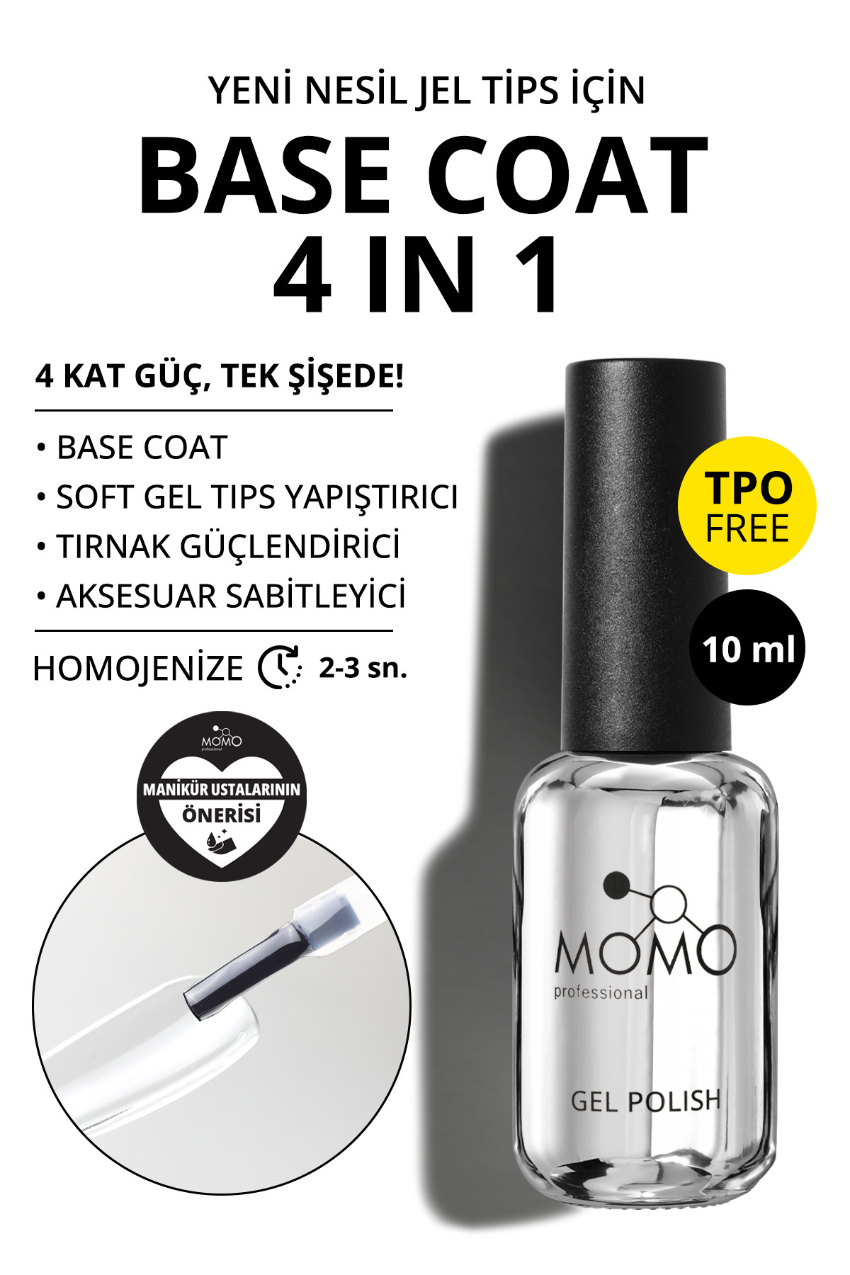 MOMO professional Base Coat 4 in 1, 10 ml - Fiyatı, Yorumları