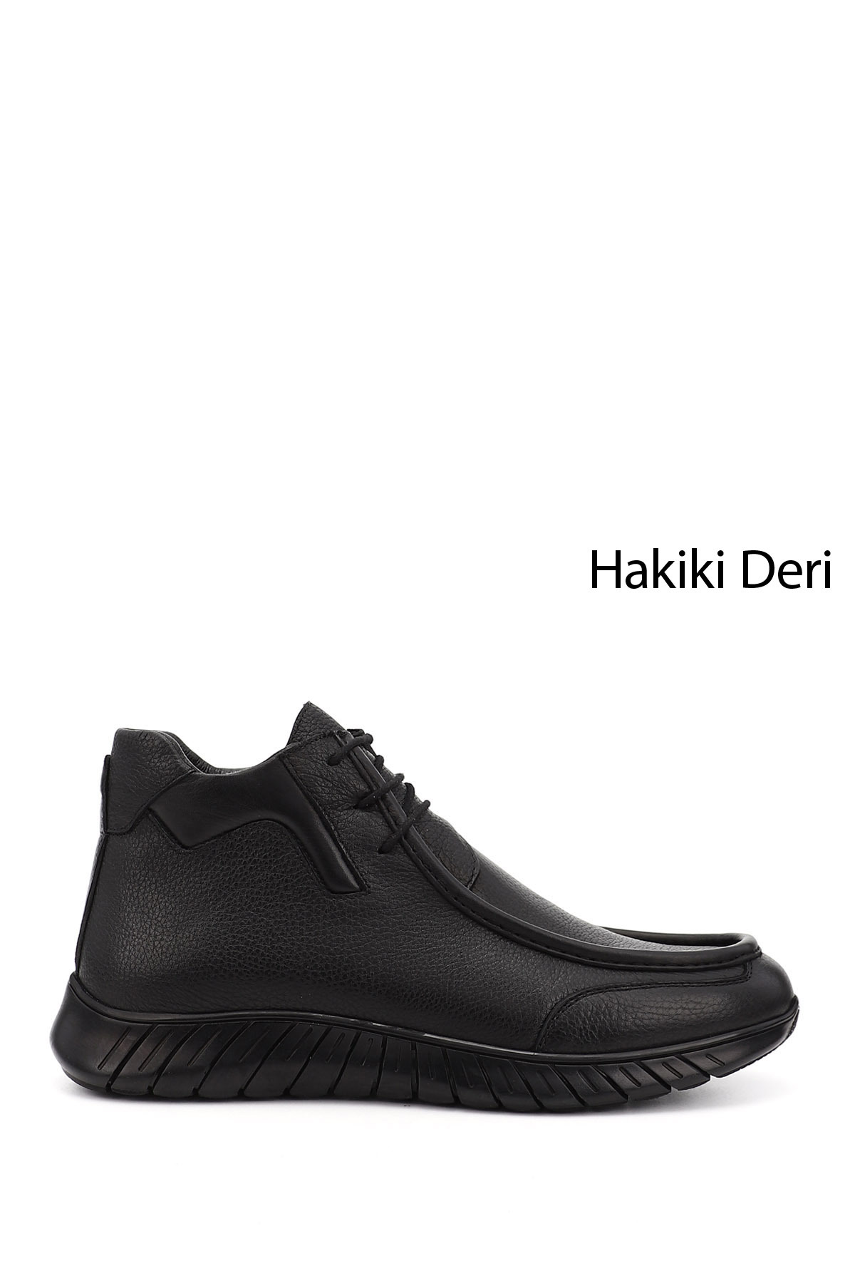 GÖNDERİ(R)  Erkek Siyah Fermuarlı Hakiki Deri Bot