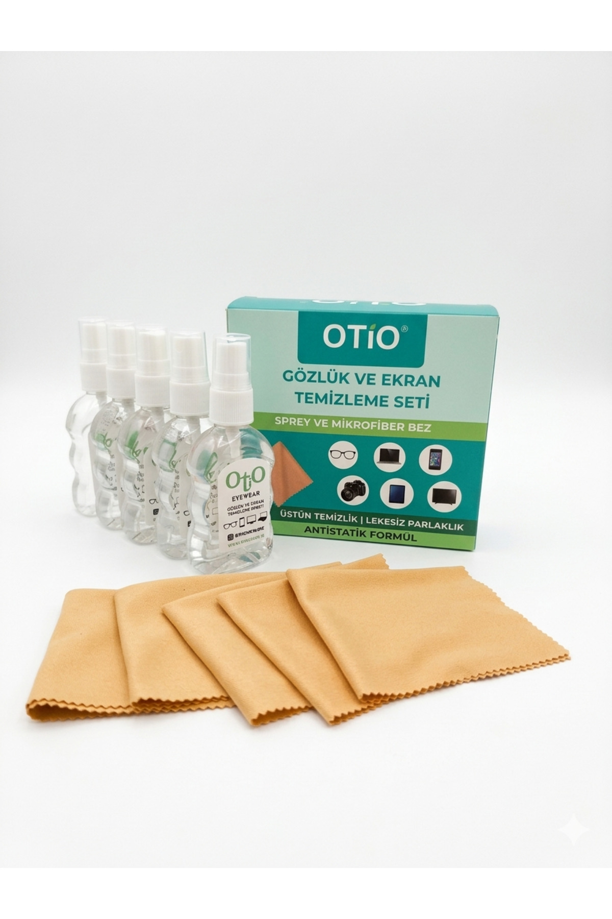 5 Pieces Glasses Cleaning Spray 50 ML 5 Pieces 15x18 cm A Quality Microfiber Cloth