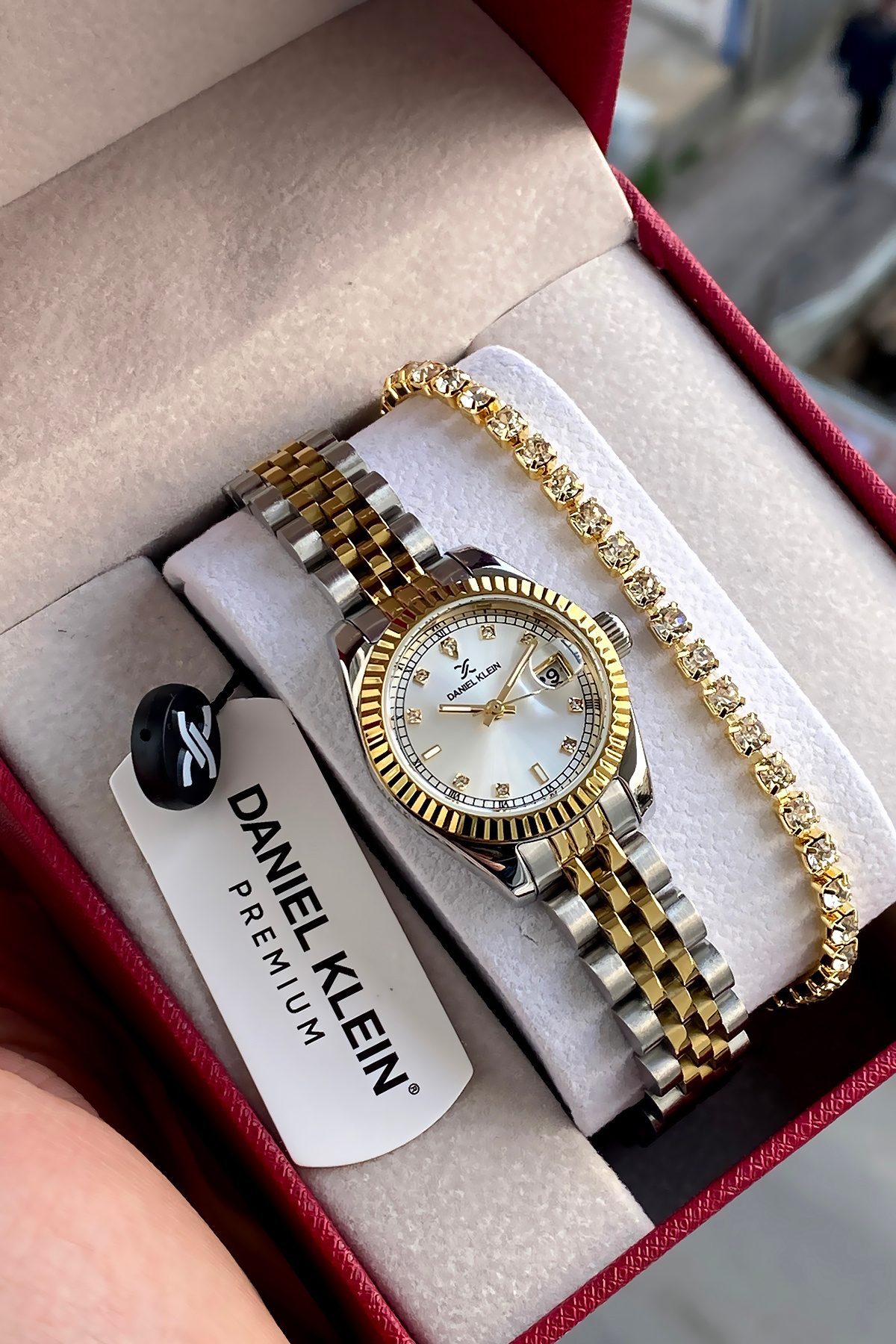 Daniel Klein  %100 Orijinal Altın Gümüş Rengi Kordon Çelik Kadın Kol Saati Bileklik Hediyeli - Görsel 3