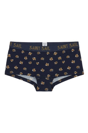 Saint Sail Kadın Gold Detaylı Kaplan Desenli Rahat Boyshort