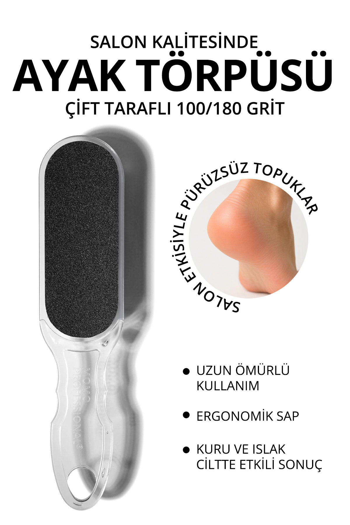 MOMO professional Ayak ve Topuk Törpüsü, Çift Taraflı 100/180 Grit - Fiyatı, Yorumları