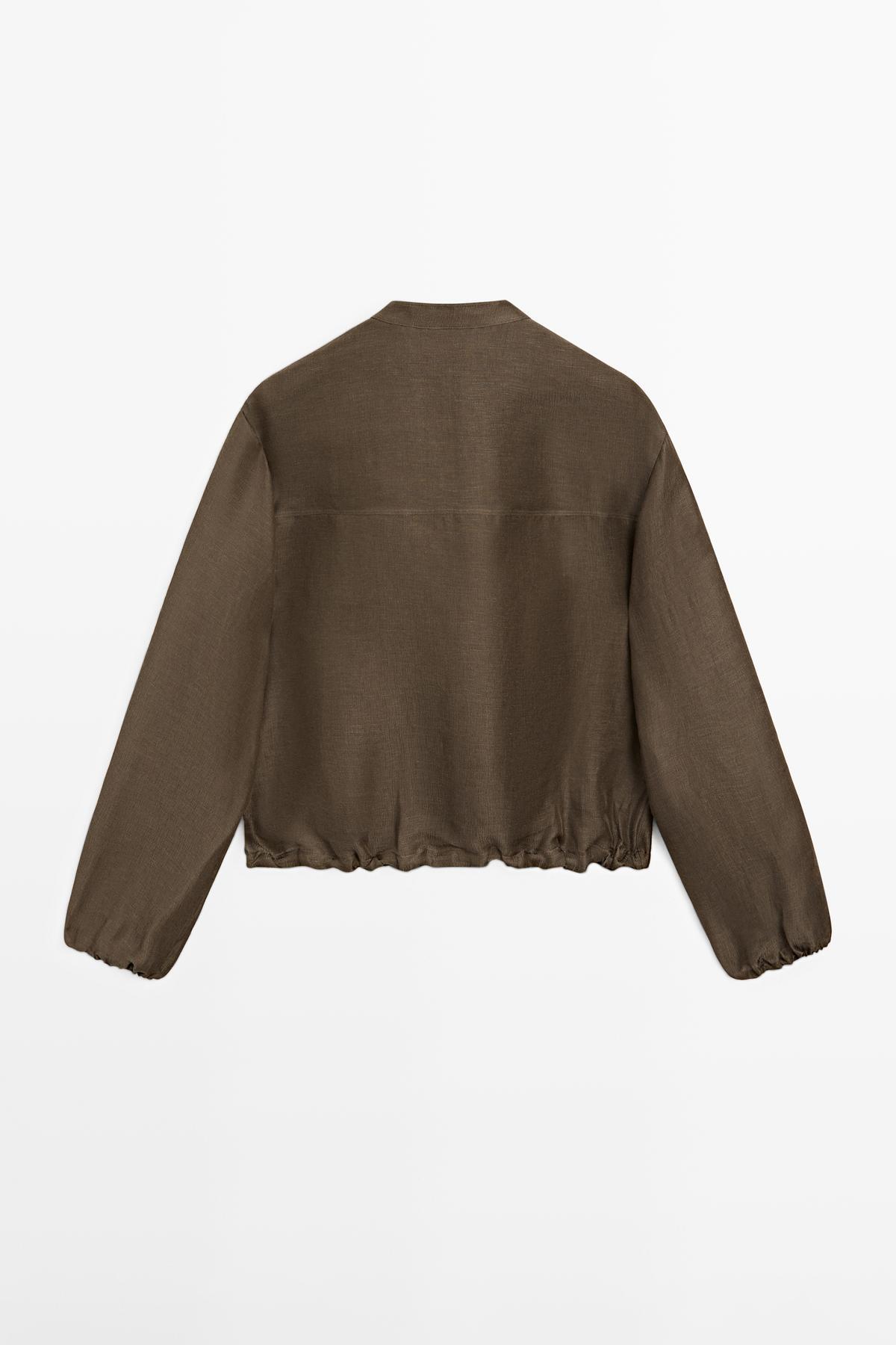 Massimo Dutti  Keten ipek bomber ceket - Görsel 8