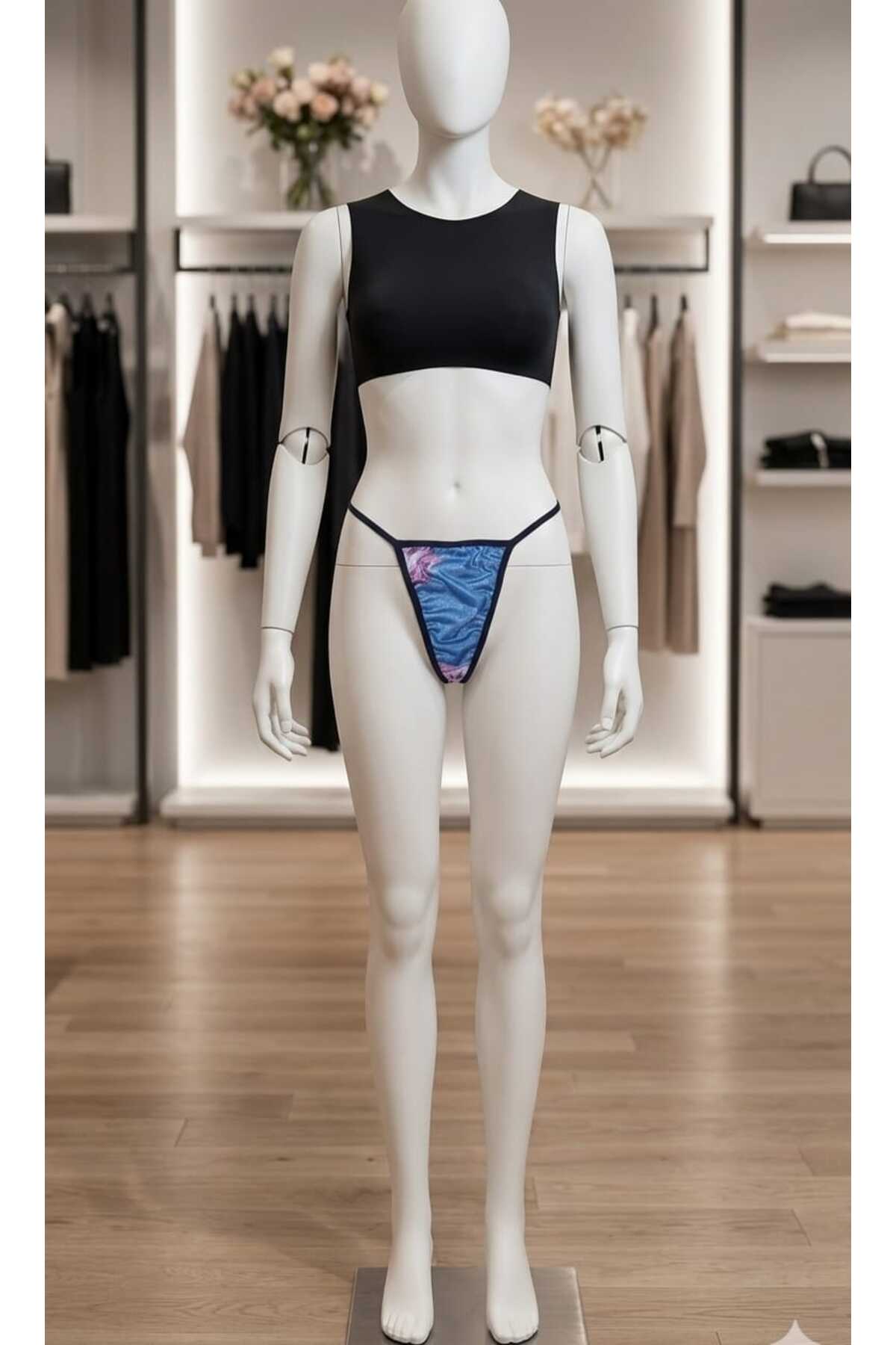 Stylish Model Designed from String Thong Briefs Tulle and Micro Fabric