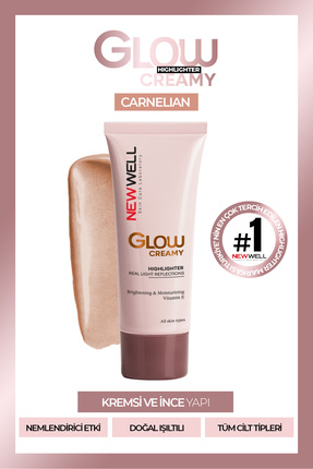 New Well Glow Creamy Highlighter Doğal Işıltılı Krem Aydınlatıcı 30 ML Carnel...
