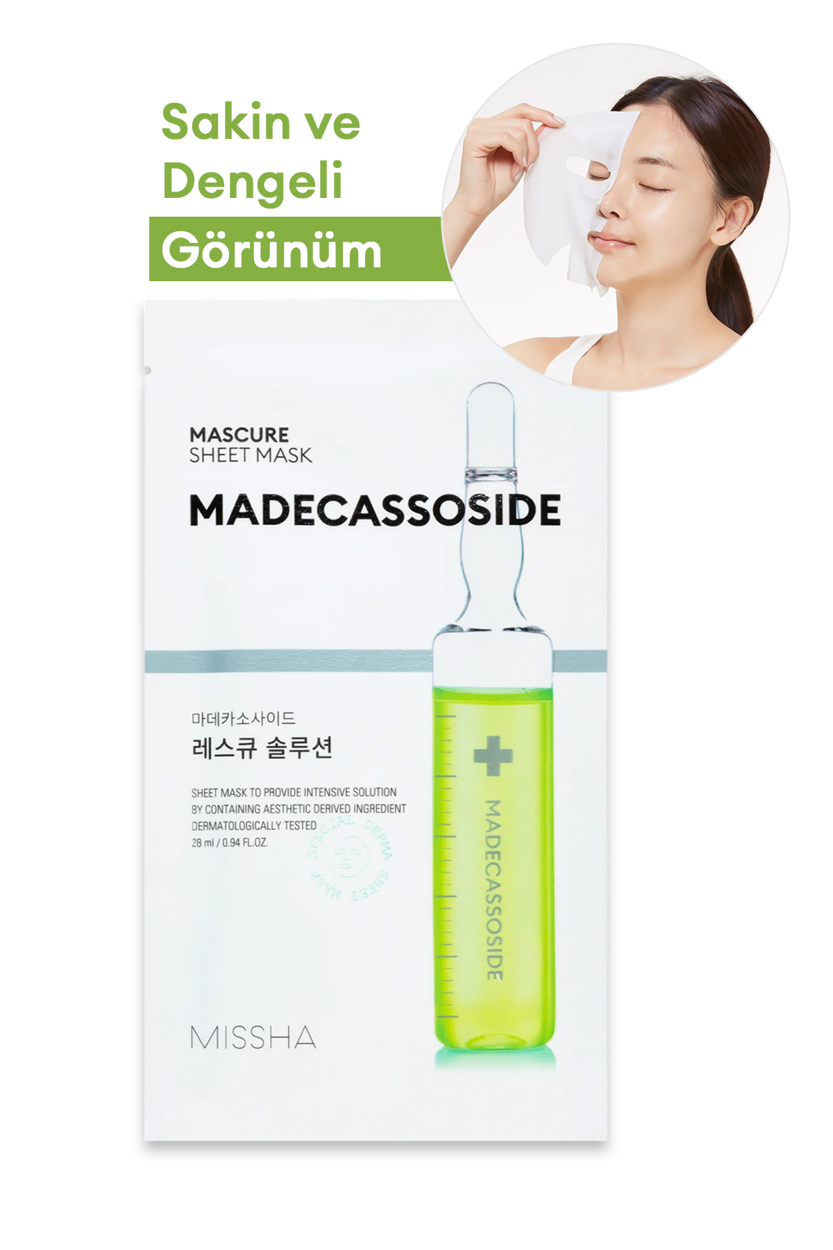 Missha Madecassoside Nazik Nemlendirici Maske Mascure Rescue Solution Sheet Mask Madecassoside — 111383