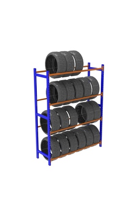 RafBurada 4 Katlı Lastik İstifleme Rafı H:200 CM 30x90 cm-200 cm