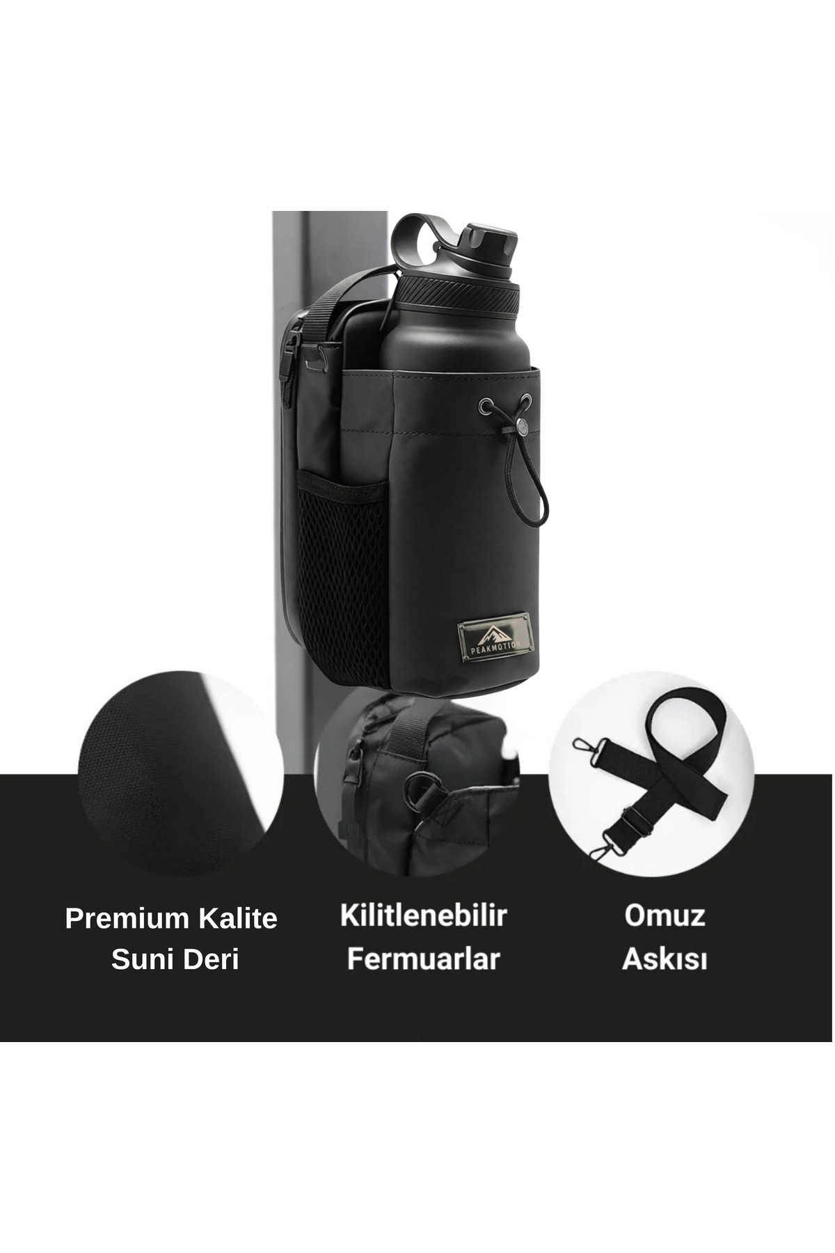 Store  PeakMotion Manyetik Siyah Spor Çantası |Suya Dayanıklı Tasarım, Çok Bölmeli Spor & Seyahat Çantası