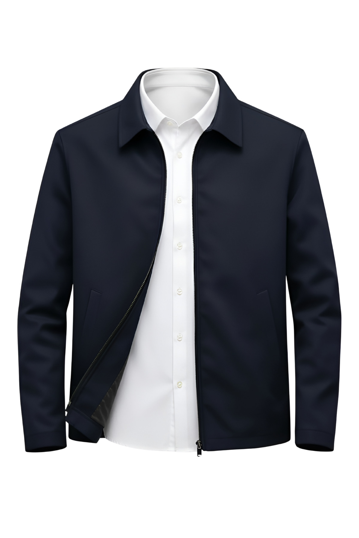 SİVAİST  Lacivert Erkek Pamuk Polyester Karışımlı Yakalı Bonded Kumaş Su Ve Rüzgar Geçirmez Mevsimlik&Yazlık