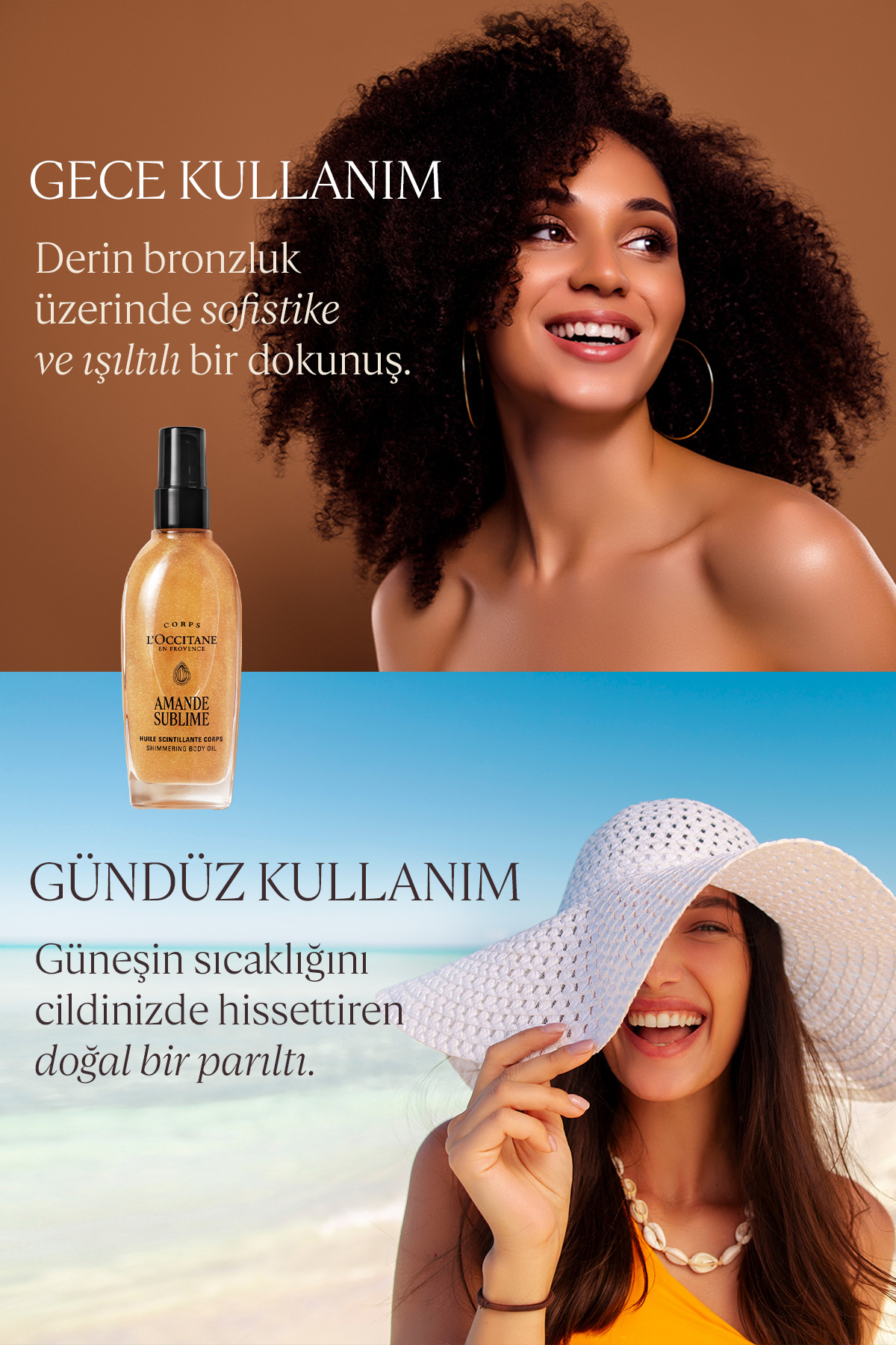 Badem Işıltılı Vücut Bakım Yağı, Altın Rengi Işıltı, Tatlı Badem Yağı İçeren Besleyici ve Nemlendirici, 100 ml — 29HF100A26 — تصویر 9 از 9