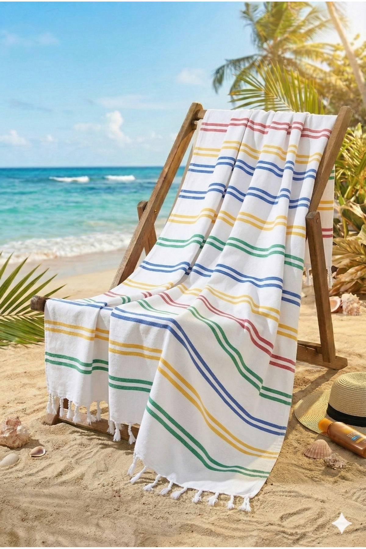 Miabella Home Veliki peškir za plažu 100x180 cm 100% pamuk unisex mekani teks...