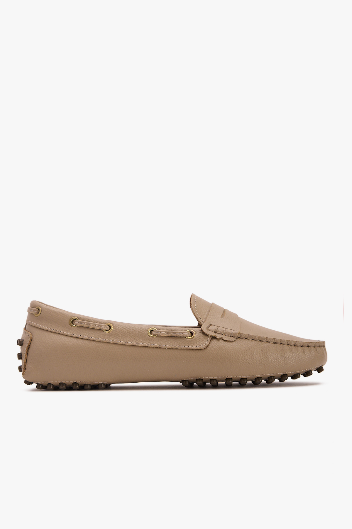 West To West Kadın Bej Deri Loafer görsel 2