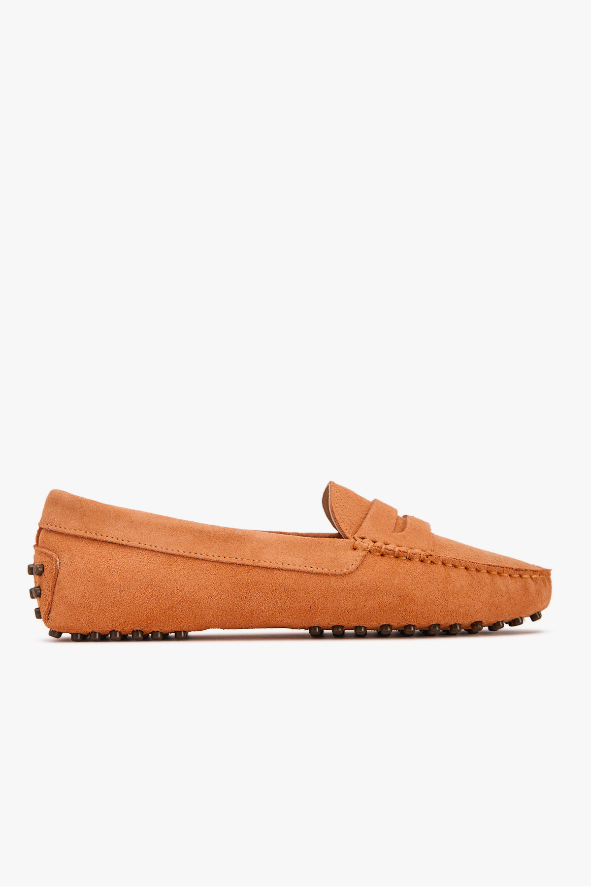 West To West Kadın Loafer Ayakkabı Hakiki Deri Oranj Süet görsel 2