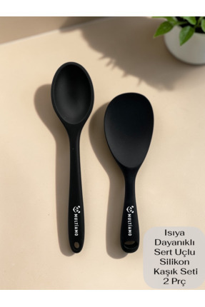 Multiamo Sert Uçlu Isıya Dayanıklı Yanmaz Yapışmaz Silikon Uzun Kaşık 28 Cm +...