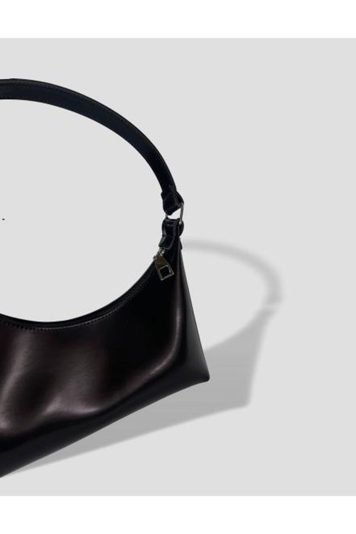 YMZBAG Kadın Mat Siyah Rugan Omuz Çantası görsel 3