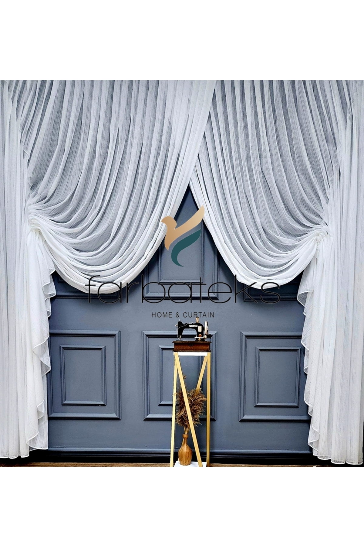 Thin Striped New Fashion Tulle Wrap Theater Yankee Tulle Curtain