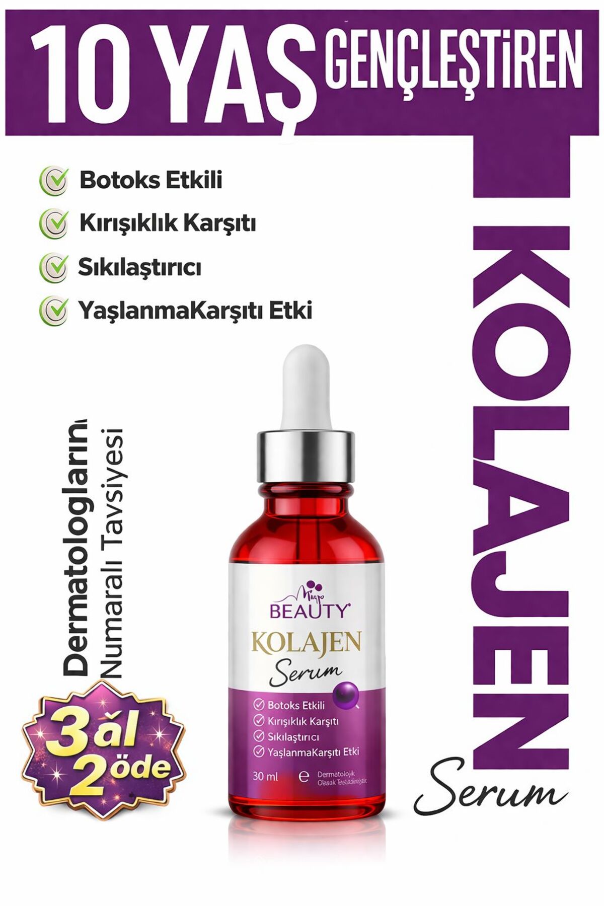 Miya Beauty Collogen Dolgunlaştırıcı Botox Etkili Kırışıklık, Işıltı Veren Yaşlanma Karşıtı Leke,giderici Serum — sivilce-karşıtı beyazlatıcı gözaltı