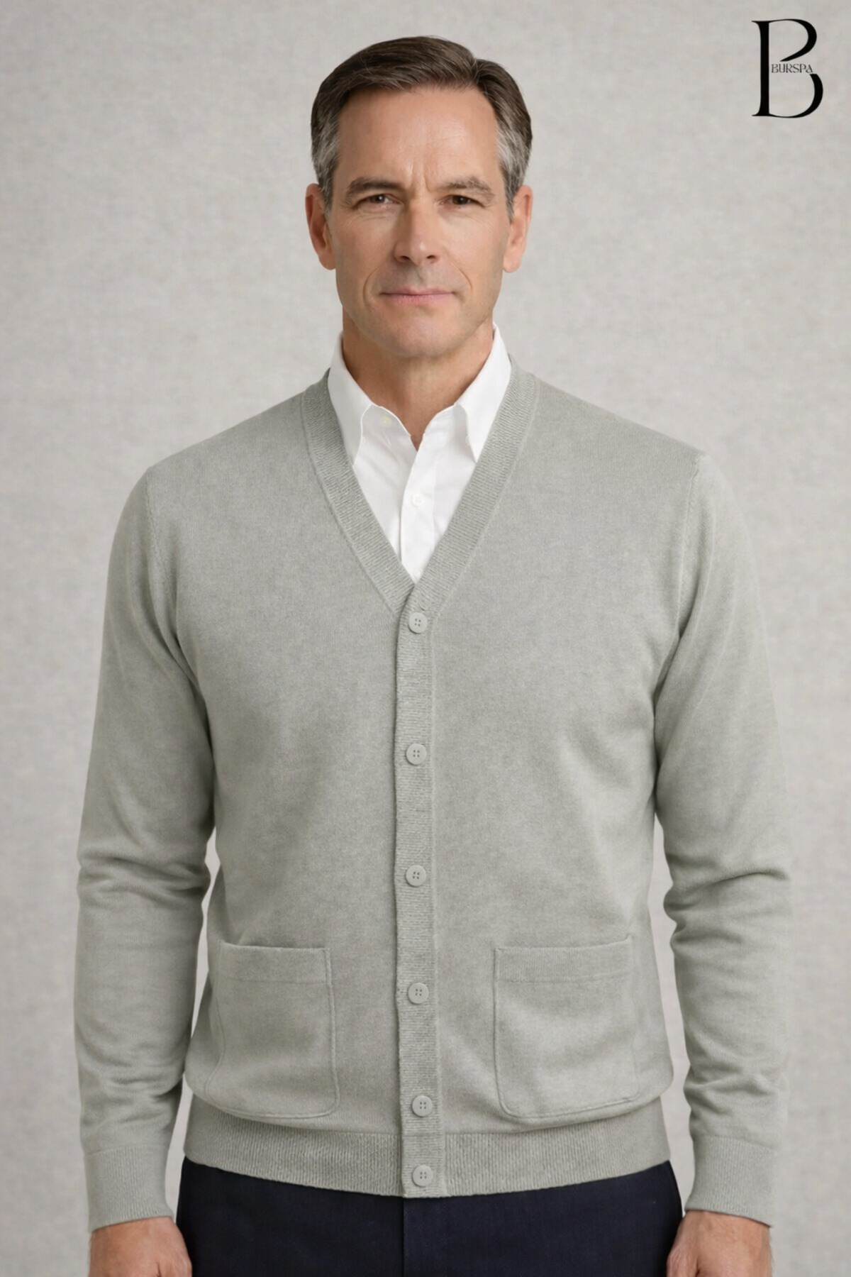 Plain Thin Wool Grey Dad Jacket with Seasonal Pockets
