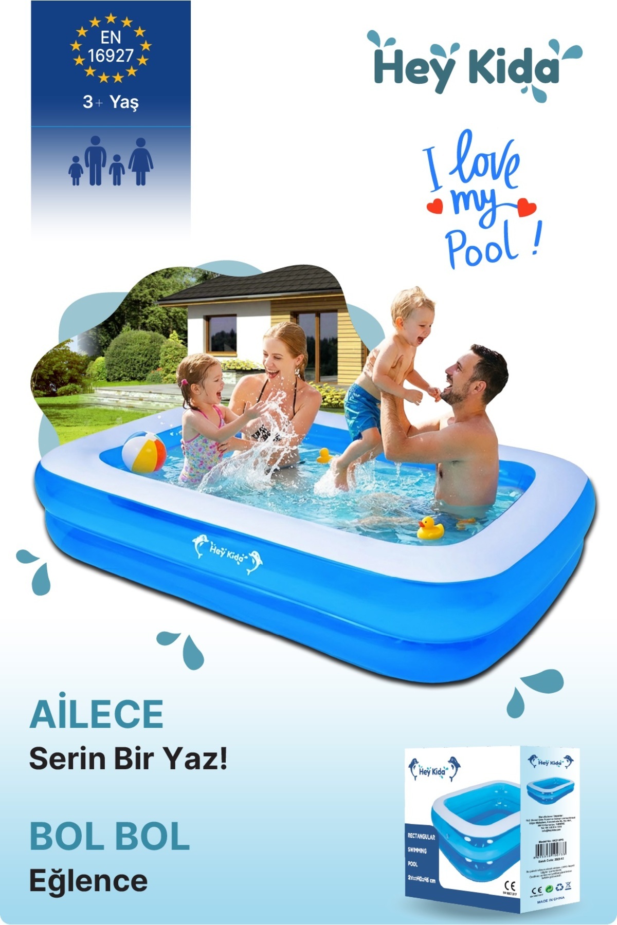 Heykida Swim Safe Dikdörtgen Havuz 265x175x50cm - Fiyatı, Yorumları