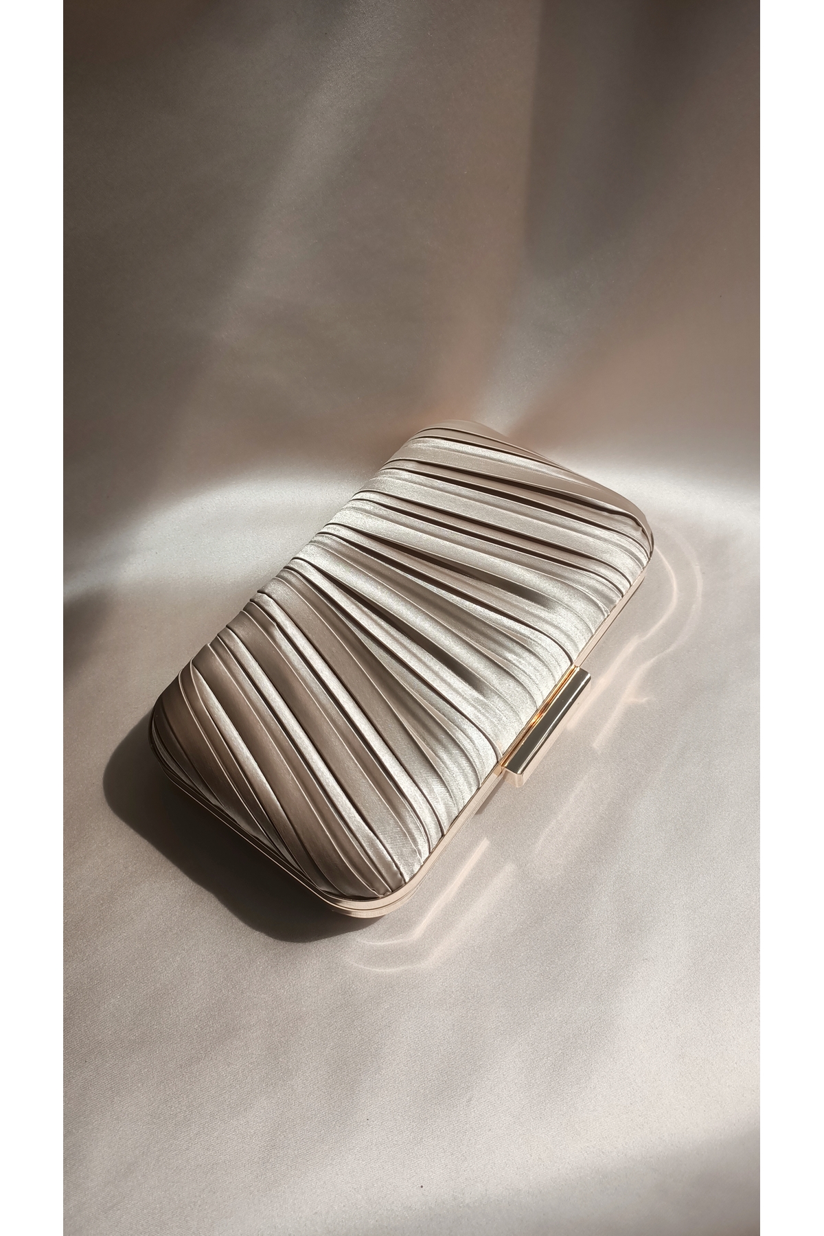 Gül karatekin gk Kadın Koyu Bej Özel Tasarım Pilise Model Zincirli Abiye Çanta,Düğün Davet Nişan Clutch Portföy Çanta görsel 3