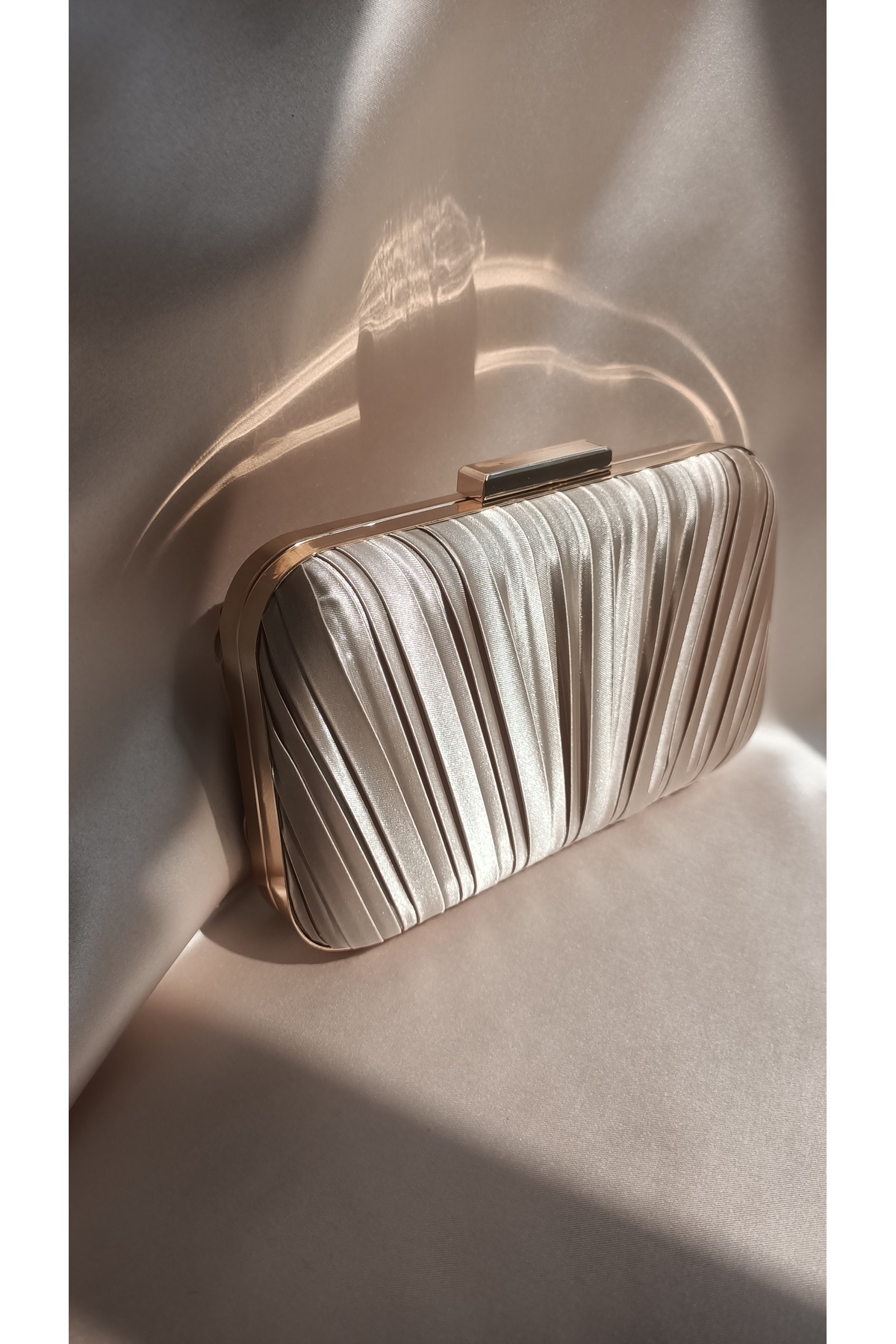 Gül karatekin gk Kadın Koyu Bej Özel Tasarım Pilise Model Zincirli Abiye Çanta,Düğün Davet Nişan Clutch Portföy Çanta