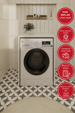 Odaco Çamaşır Makinesi Dolabı Kurutma Makinesi Dolabı Banyo Dolabı %100 MDFLAM